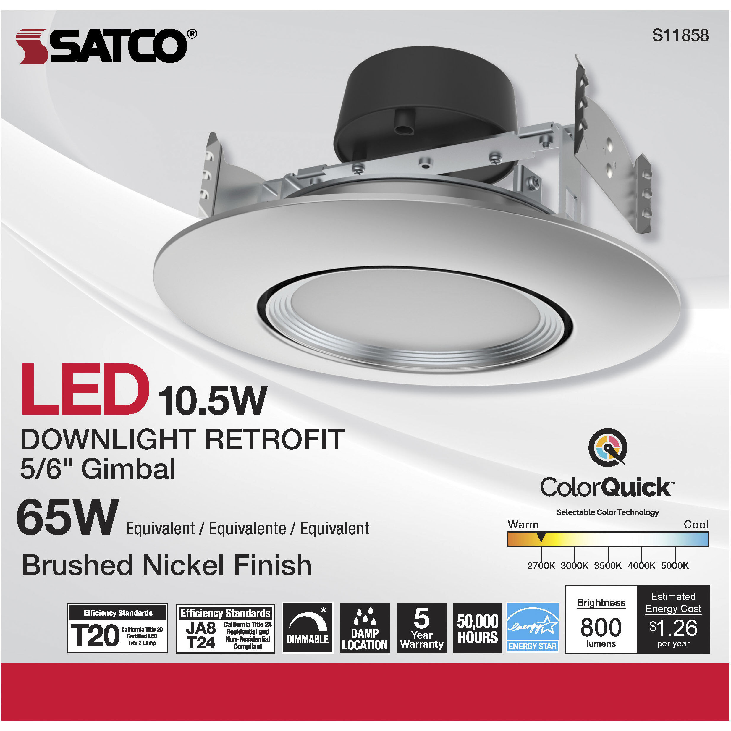 Edgewood Integrated Brushed Nickel Recessed, Retrofits