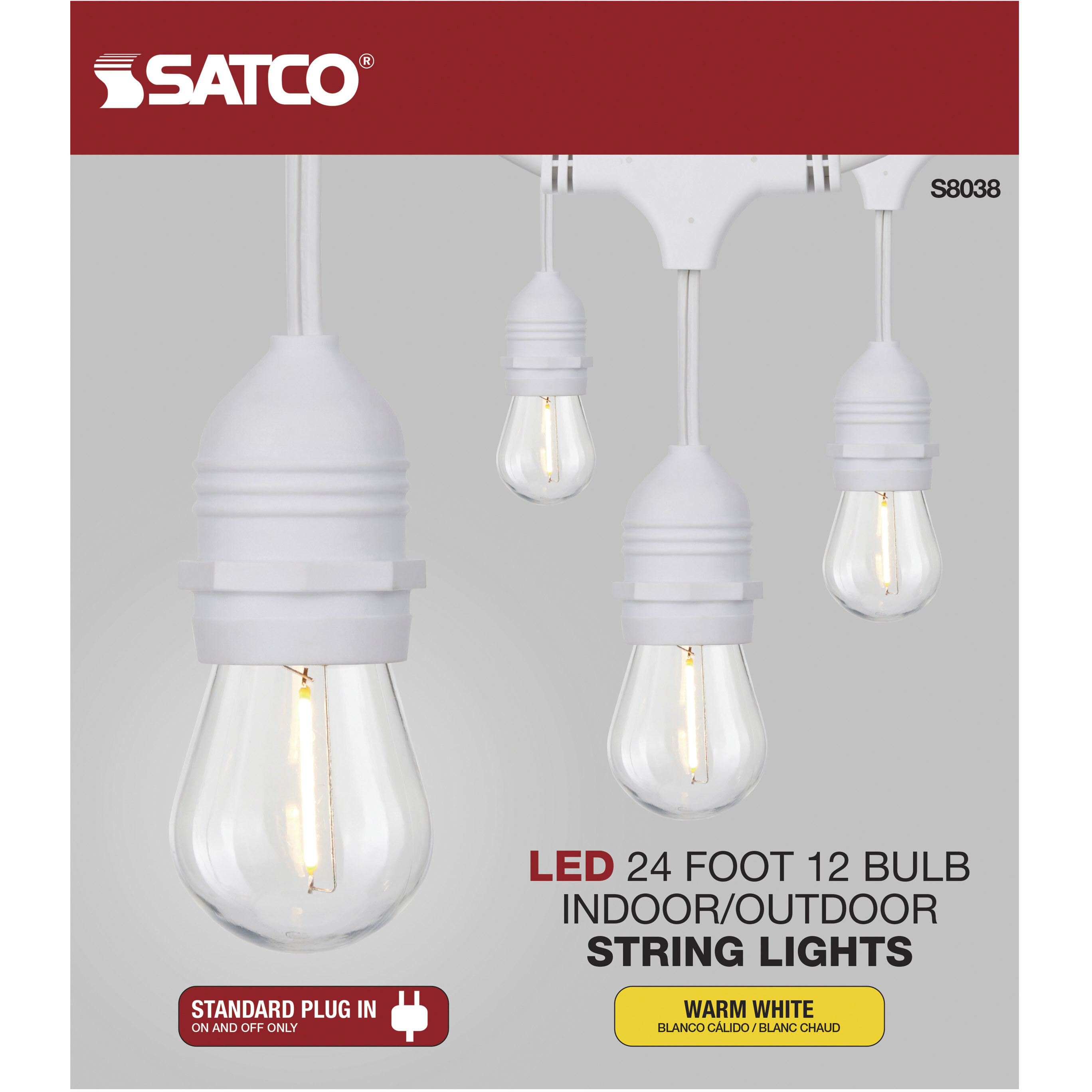 Lumos 12 Light LED 24 foot White LED String Lights