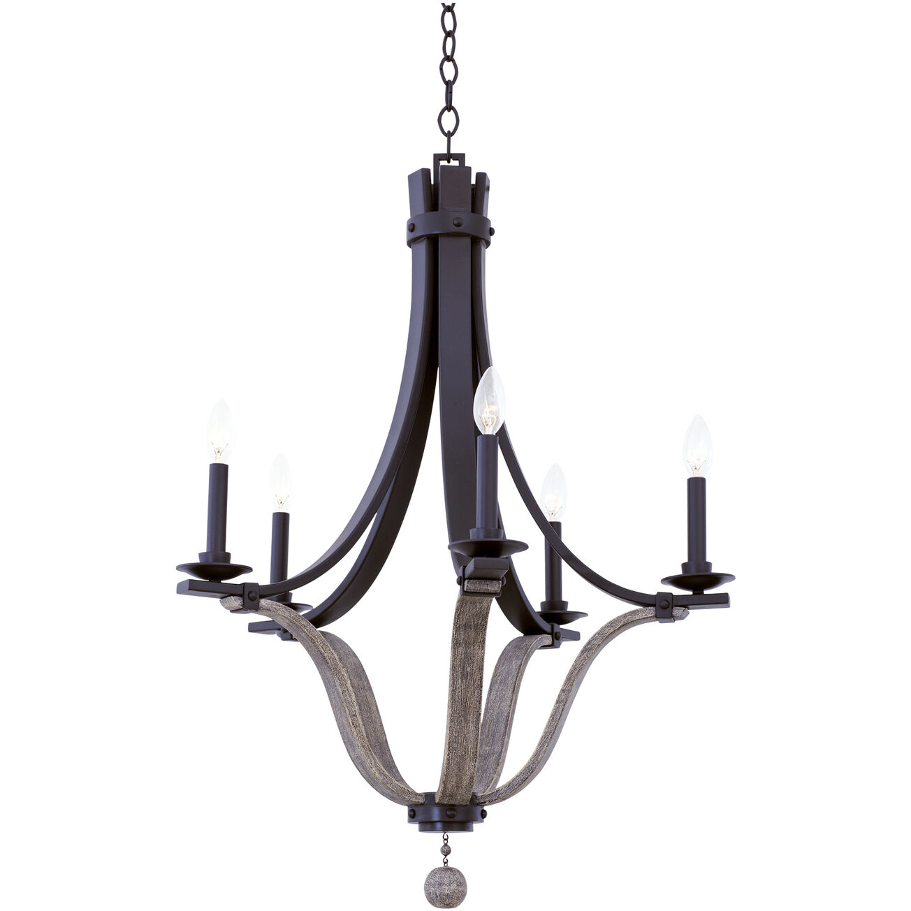 Lansing 5 Light 26.5 inch Satin Bronze Chandelier Ceiling Light