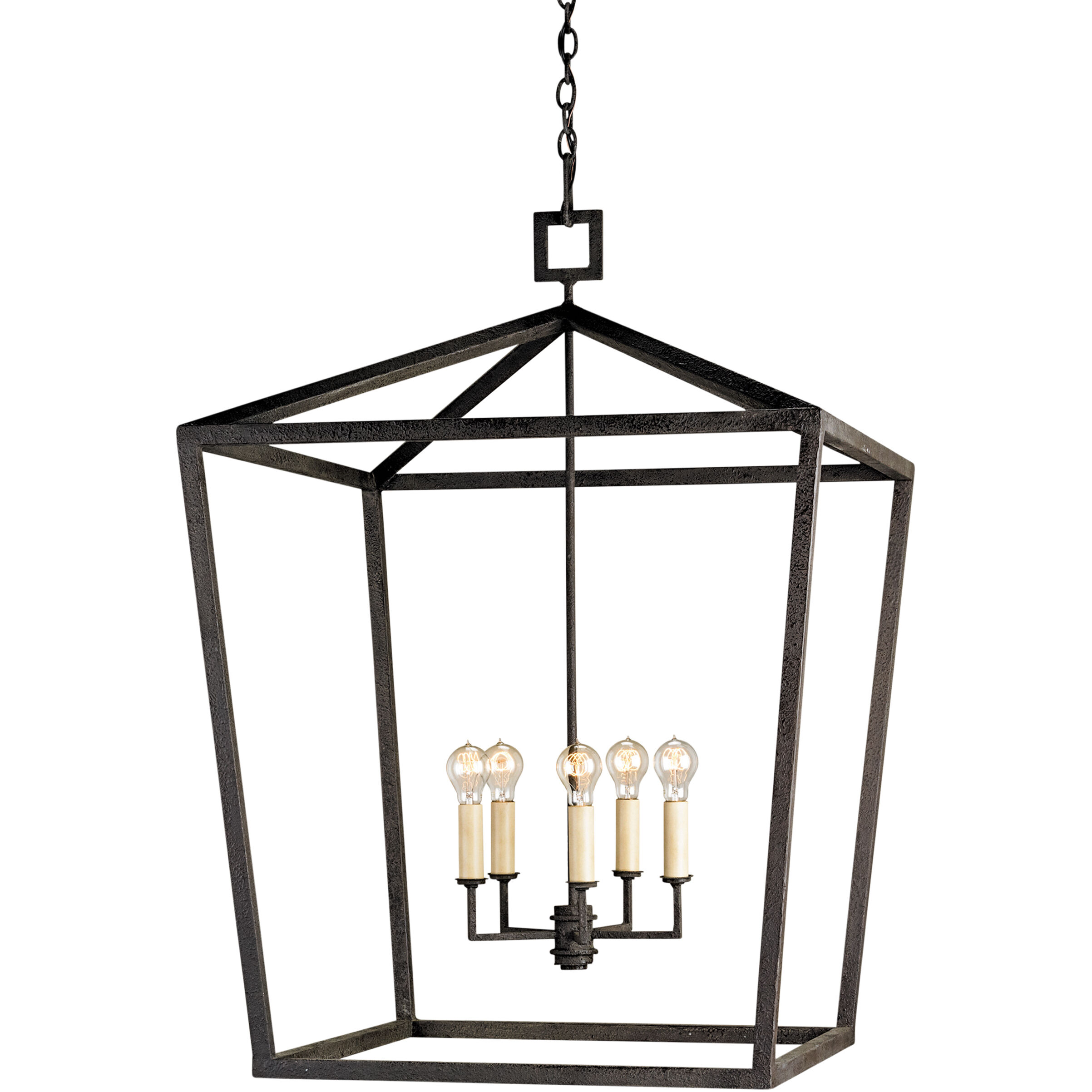 Denison 5 Light 32 inch Molé Black Lantern Pendant Ceiling Light, Grande