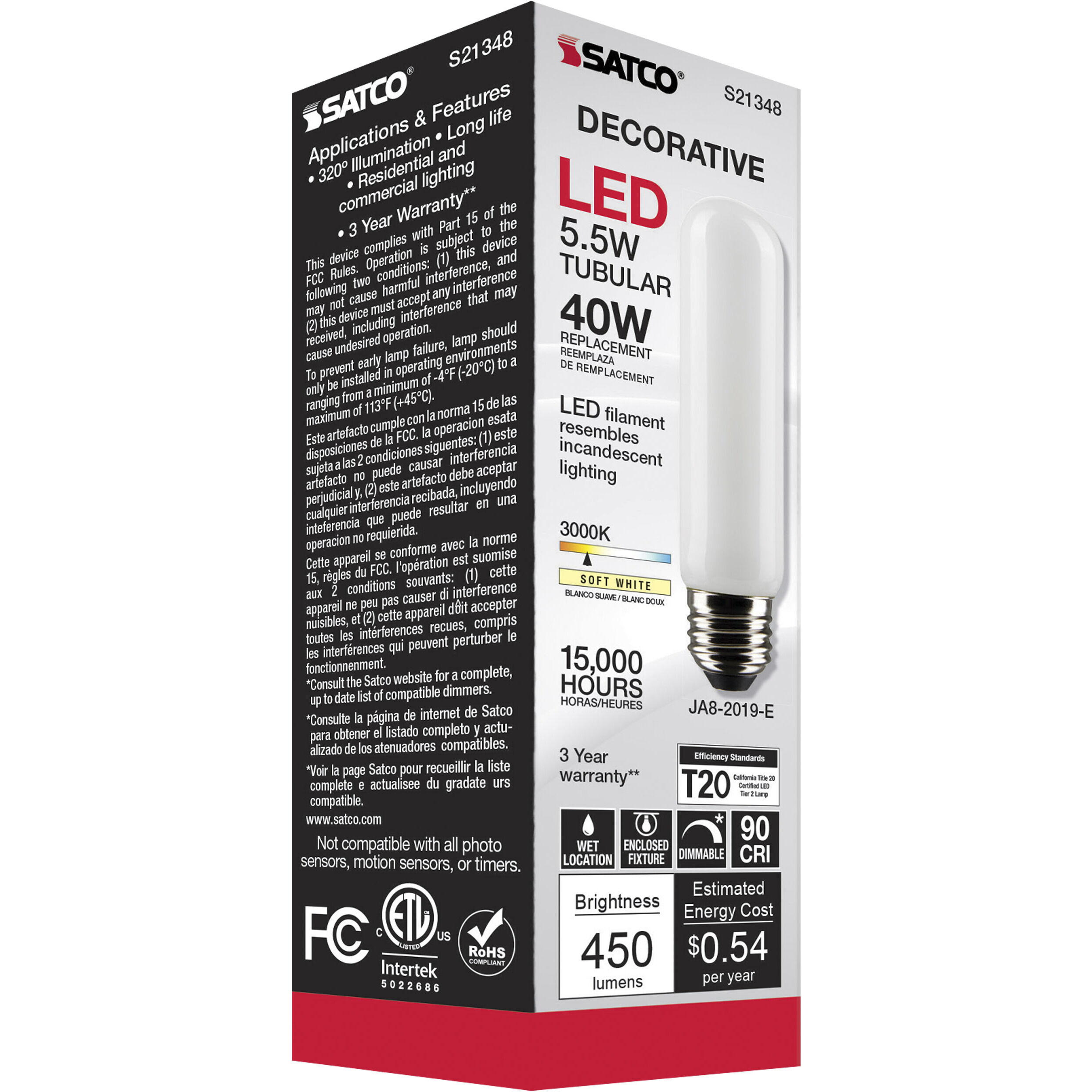 Lumos LED Medium Medium 5.50 watt 3000K LED Filament