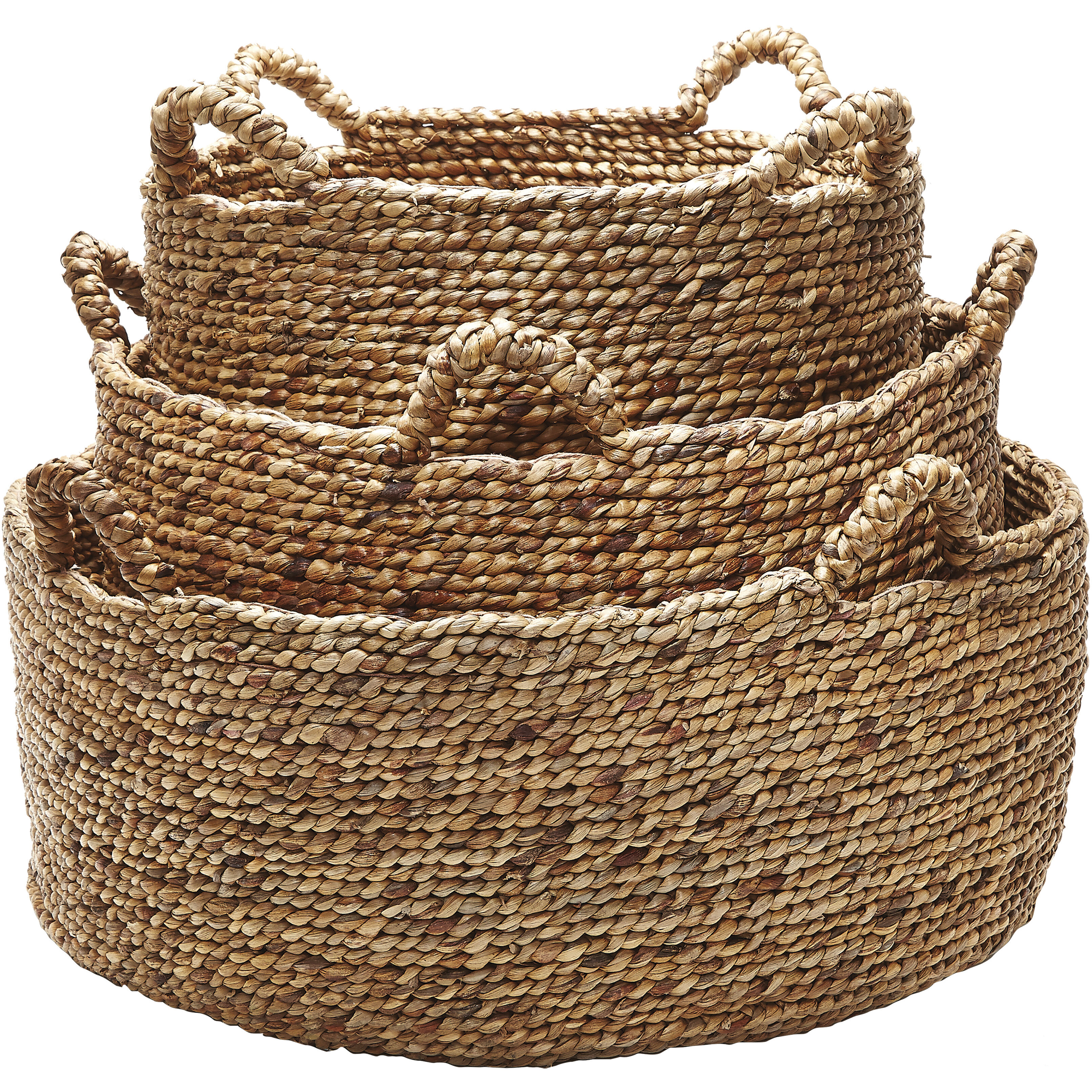 Natural Low Rise 24 X 10 inch Basket, Set of 3