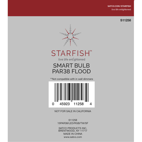 Starfish LED PAR38 Medium 15 watt 2700K LED PAR