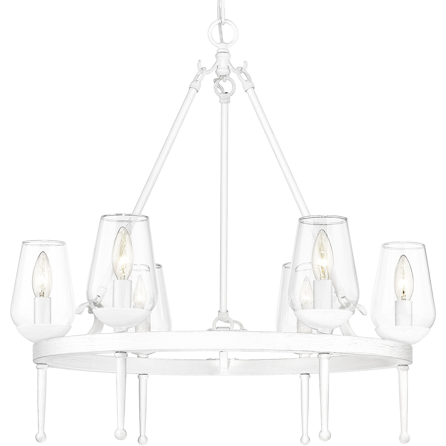 Regent 6 Light 25.63 inch Textured White Plaster Chandelier Ceiling Light