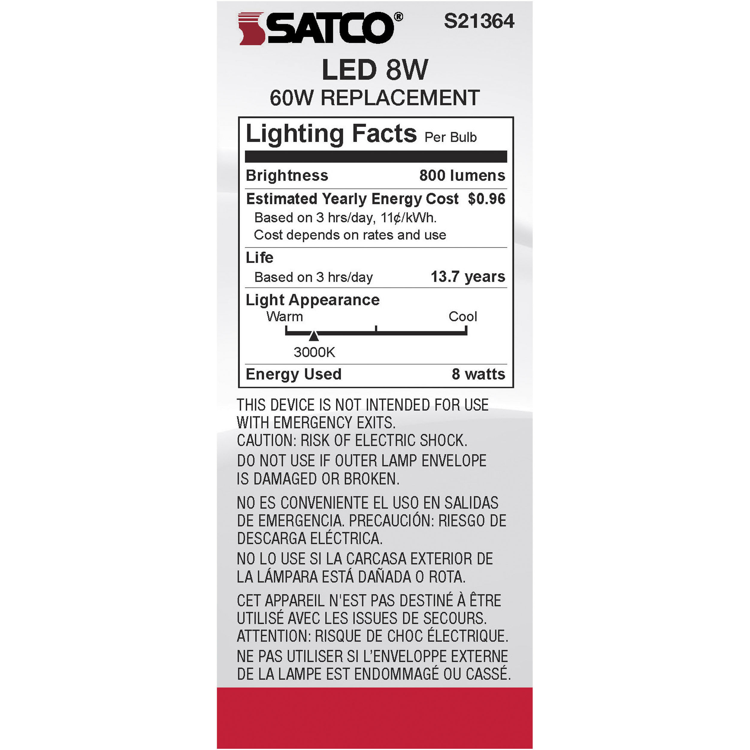 Lumos LED Medium Medium 8.00 watt 3000K LED Filament