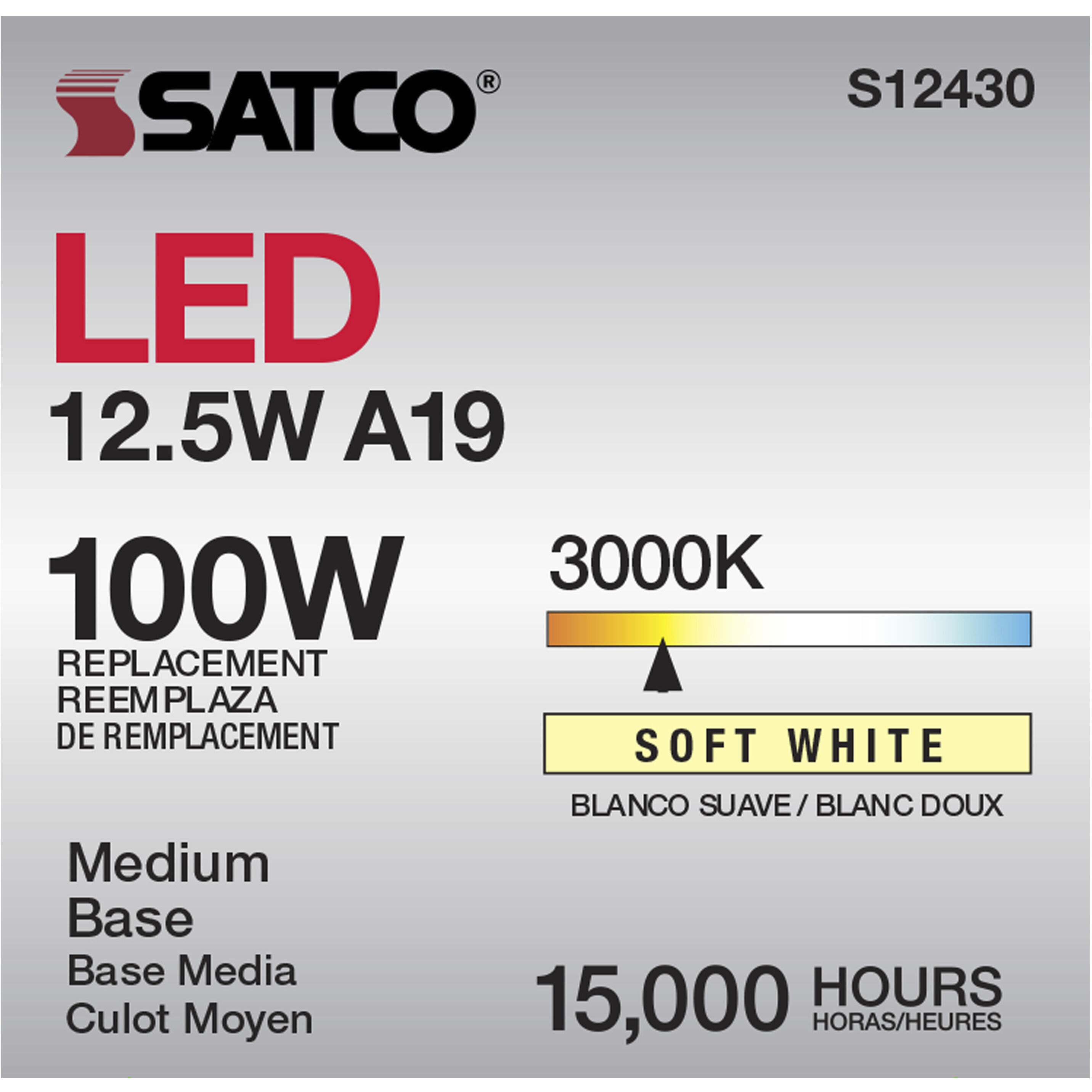 Lumos LED Medium 12.50 watt 120 3000K Light Bulb