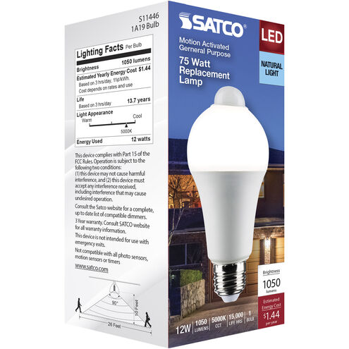 Lumos LED A19 Medium 12 watt 120 5000K Light Bulb, Type A