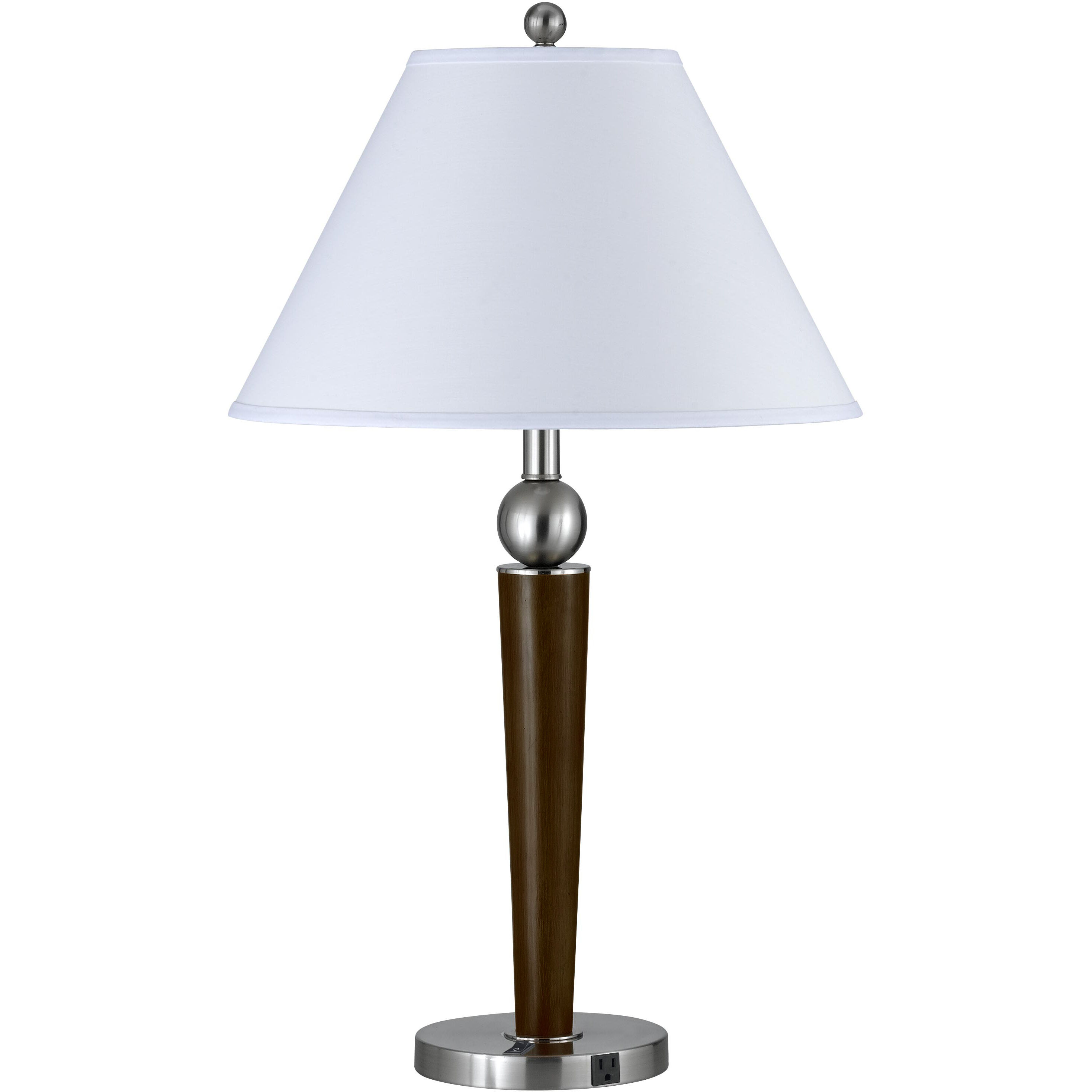 Hotel 29 inch 60 watt Brushed Steel and Espresso Desk Lamp Portable Light