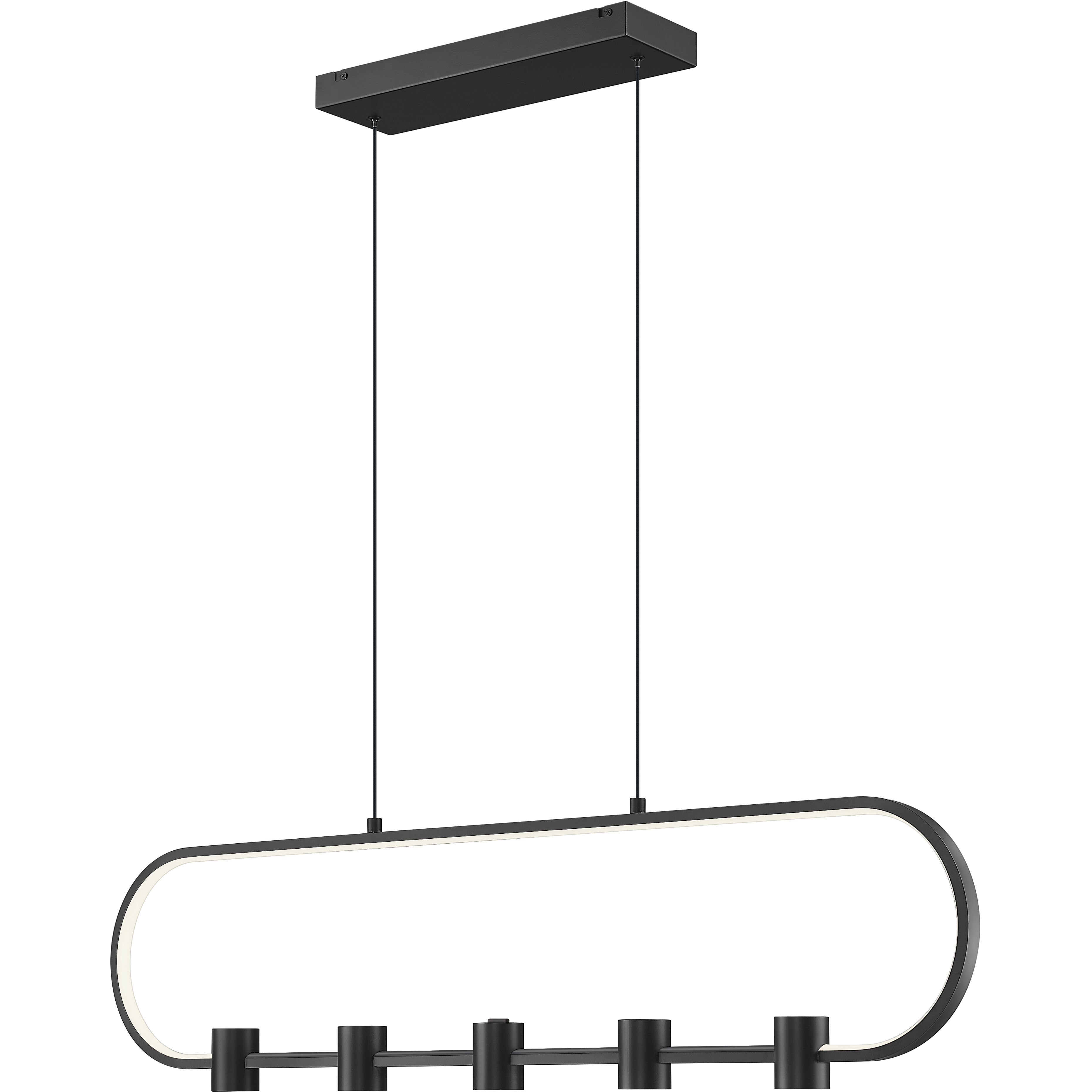 Saros LED 42 inch Matte Black Linear Chandelier Ceiling Light