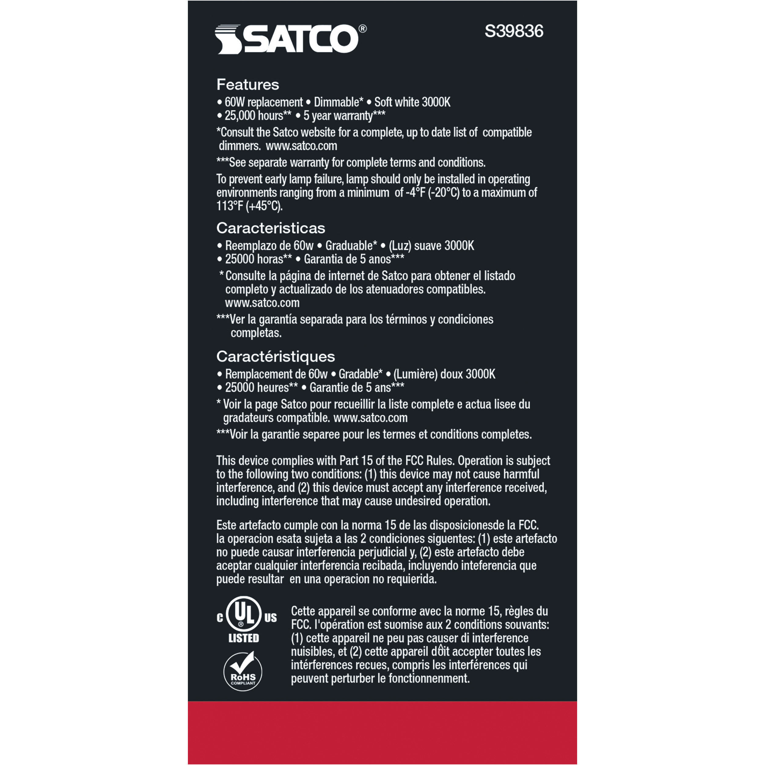 Lumos LED A19 Medium 9.80 watt 3000K Type A