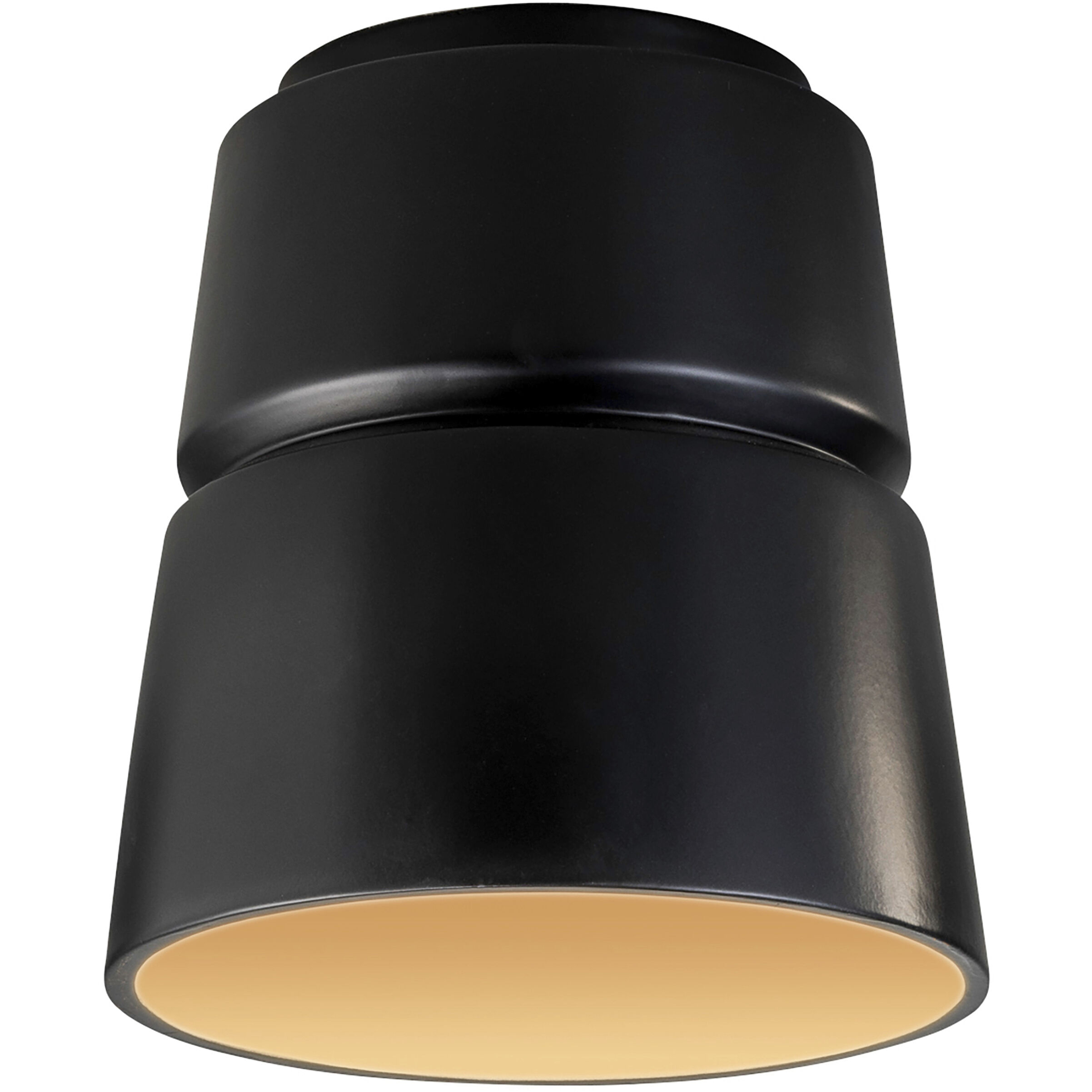 Radiance Collection LED 7.5 inch Carbon Matte Black/Champagne Gold Outdoor Flush-Mount