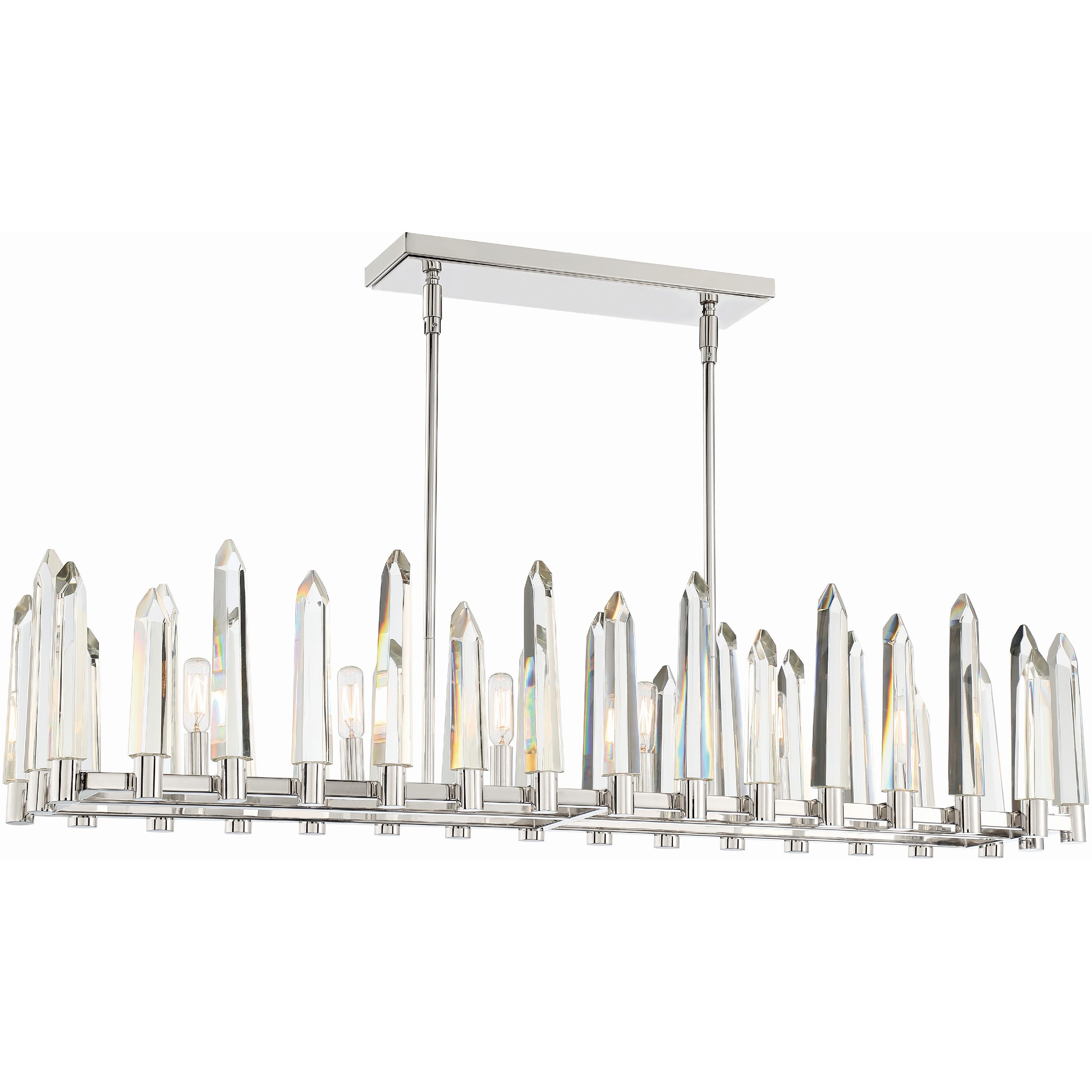 Watson 6 Light 42 inch Polished Nickel Linear Chandelier Ceiling Light
