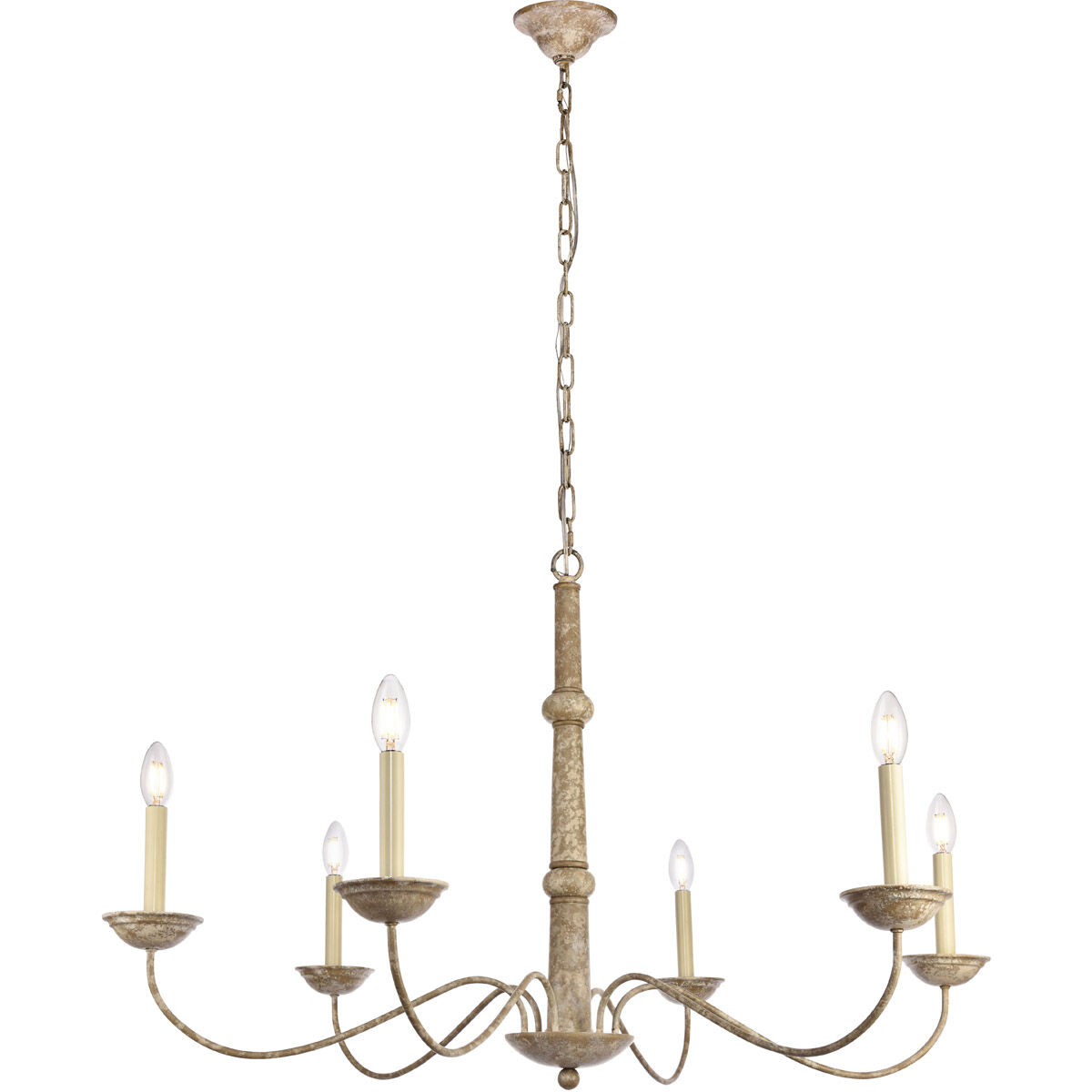 Merritt 6 Light 39.8 inch Weathered Dove Chandelier Ceiling Light