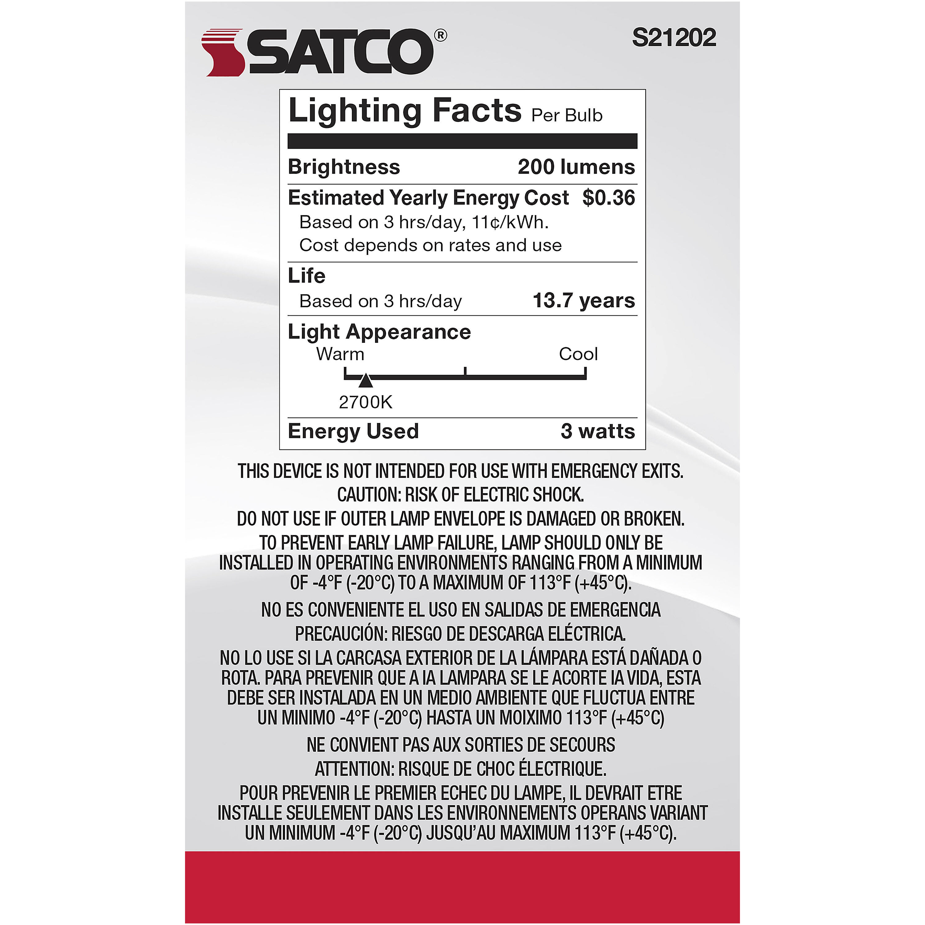 Lumos LED Candelabra Candelabra 3.00 watt 2700K LED Filament