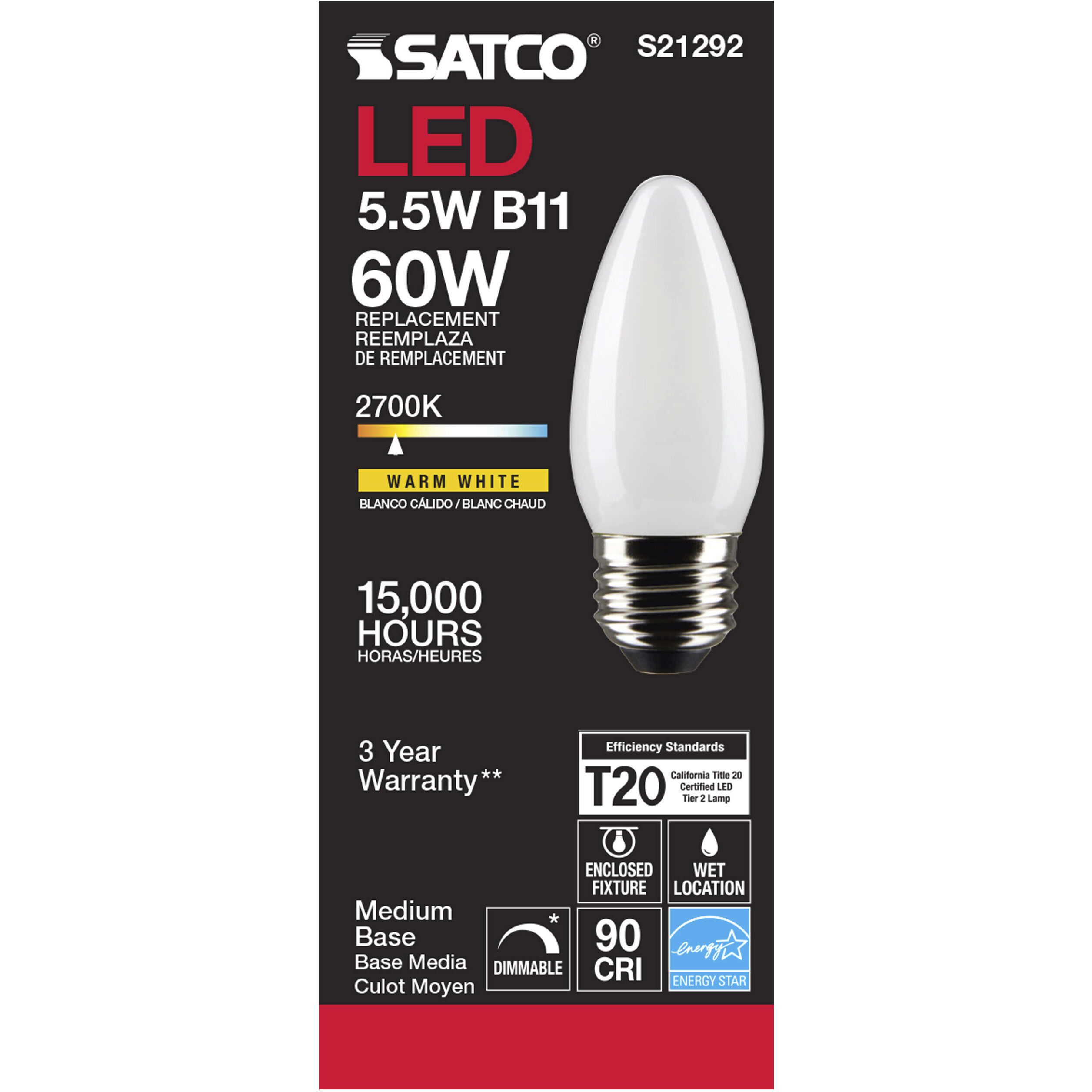Lumos LED Medium Medium 5.50 watt 2700K LED Filament