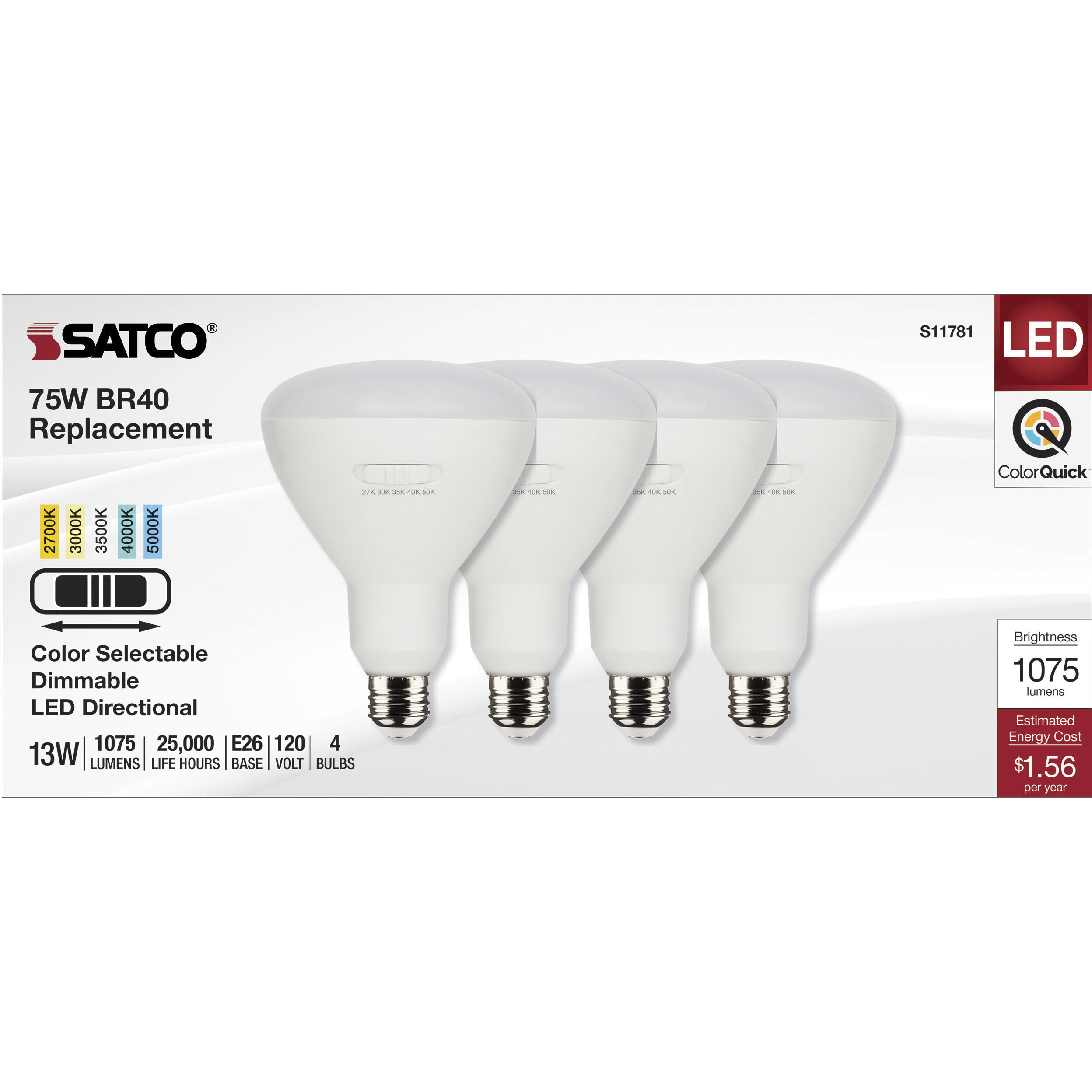 Lumos Medium 13.00 watt 2700K Light Bulb, Pack of 4