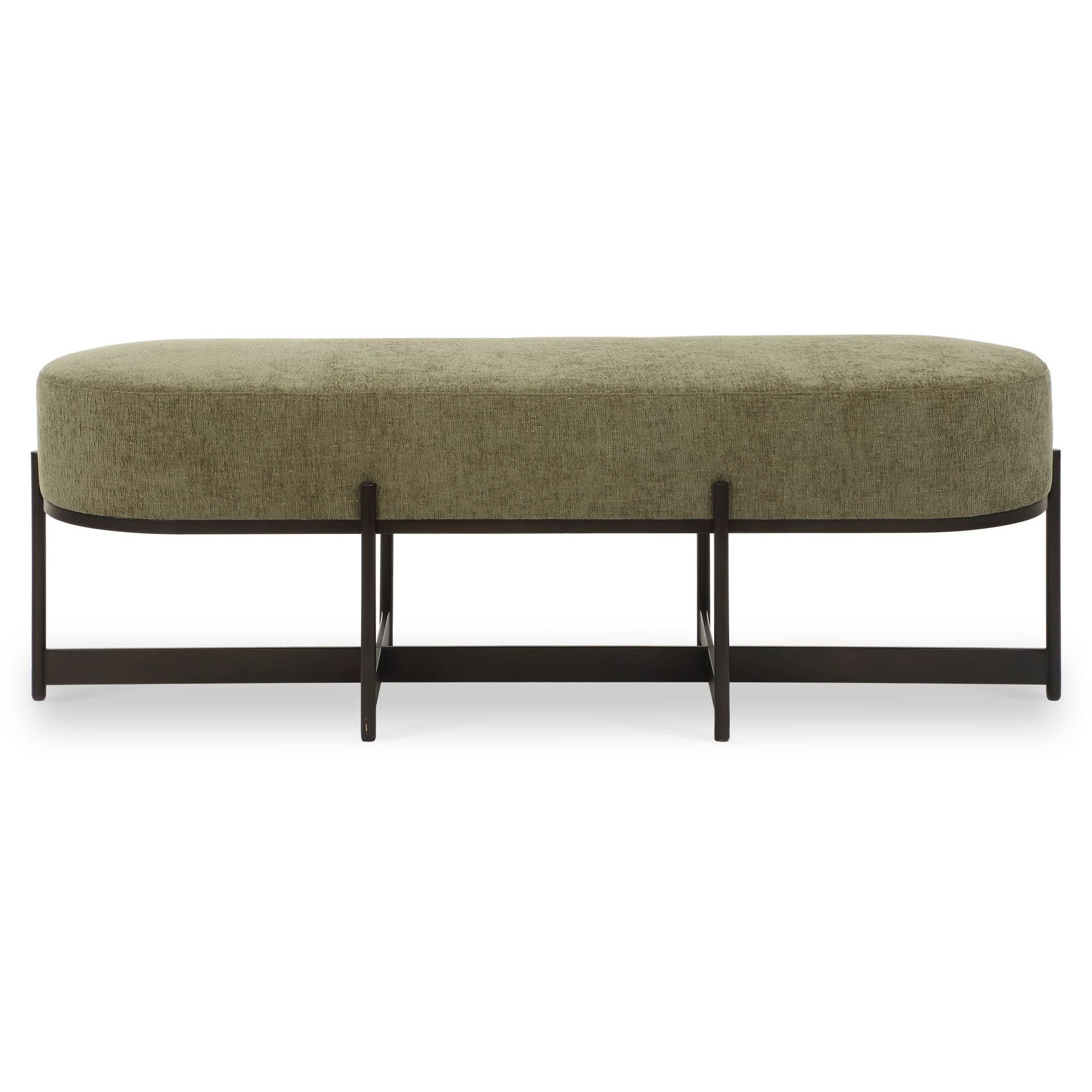 Merino Textured Moss Toned Polyester and Bronze Bench