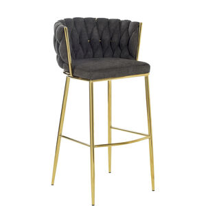 Woven Black and Polished Gold Chair