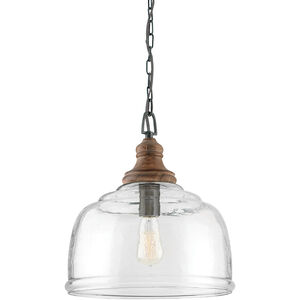 Julian 1 Light 14 inch Grey Wash and Iron Silk Pendant Ceiling Light