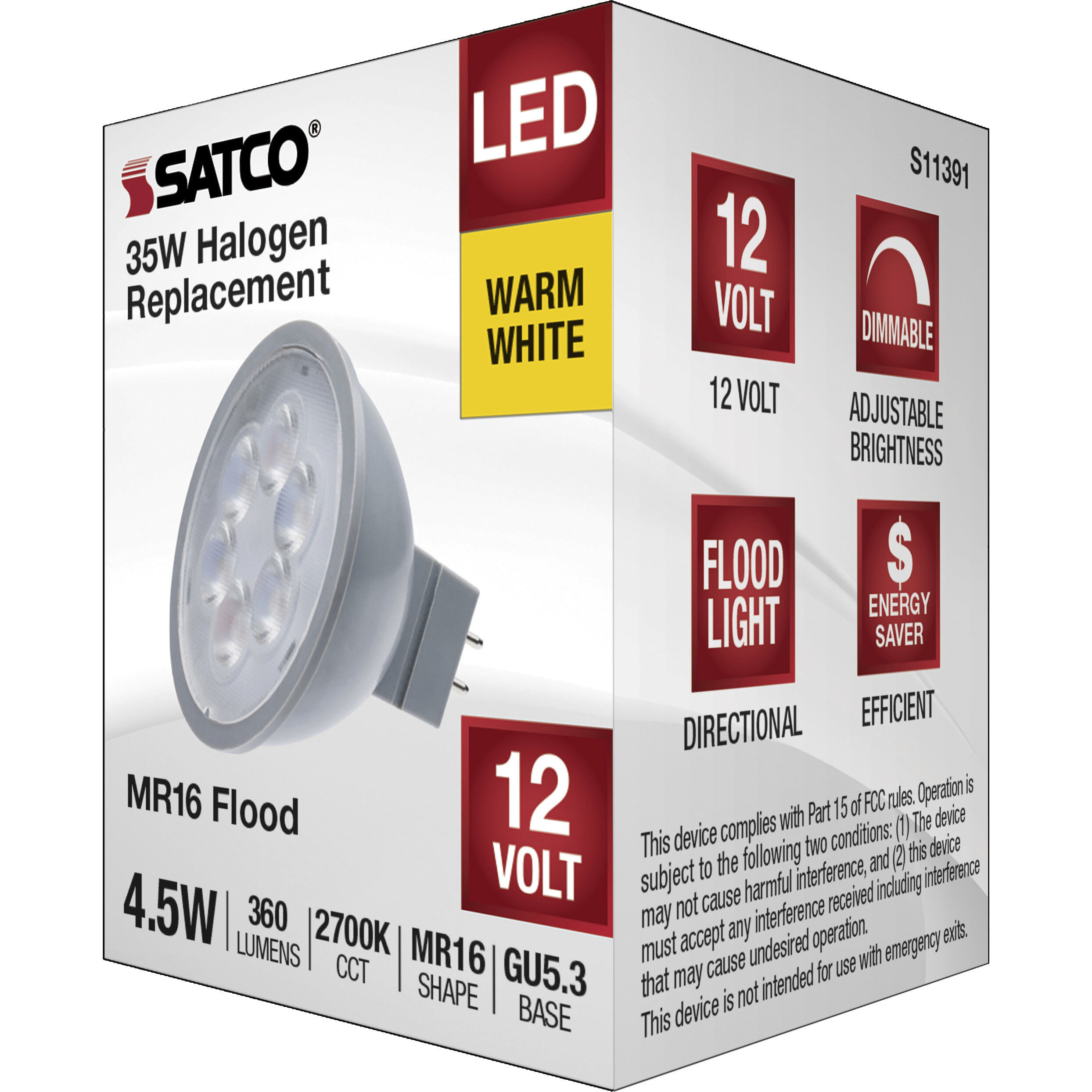 Lumos LED 4.5 watt 12 2700K Light Bulb, MR LED