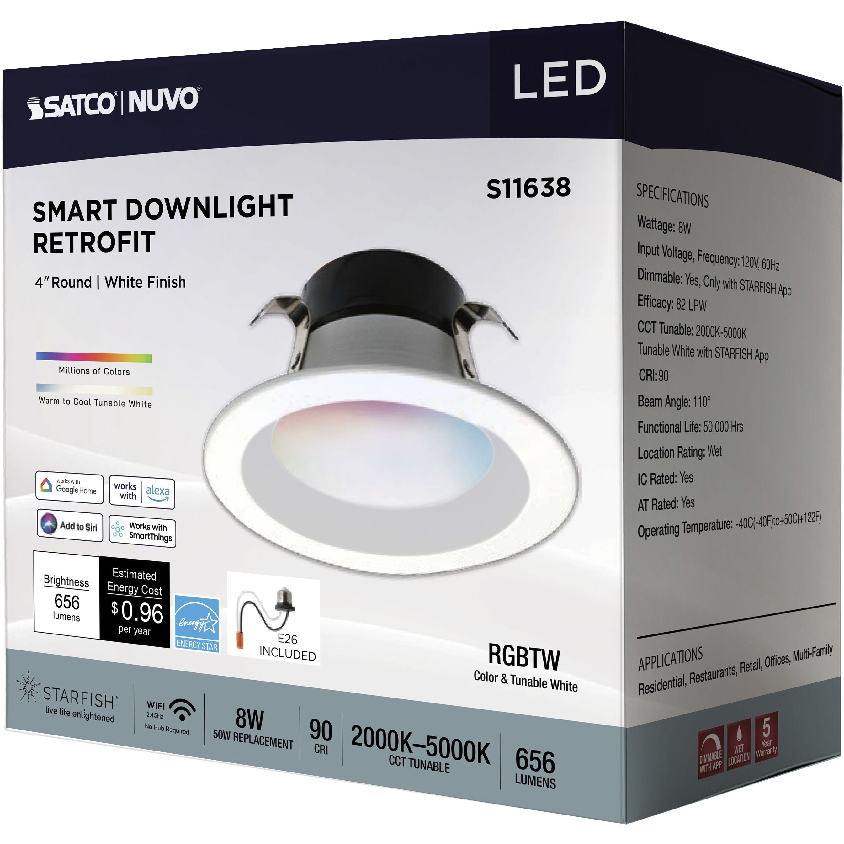 Starfish Integrated LED White Recessed