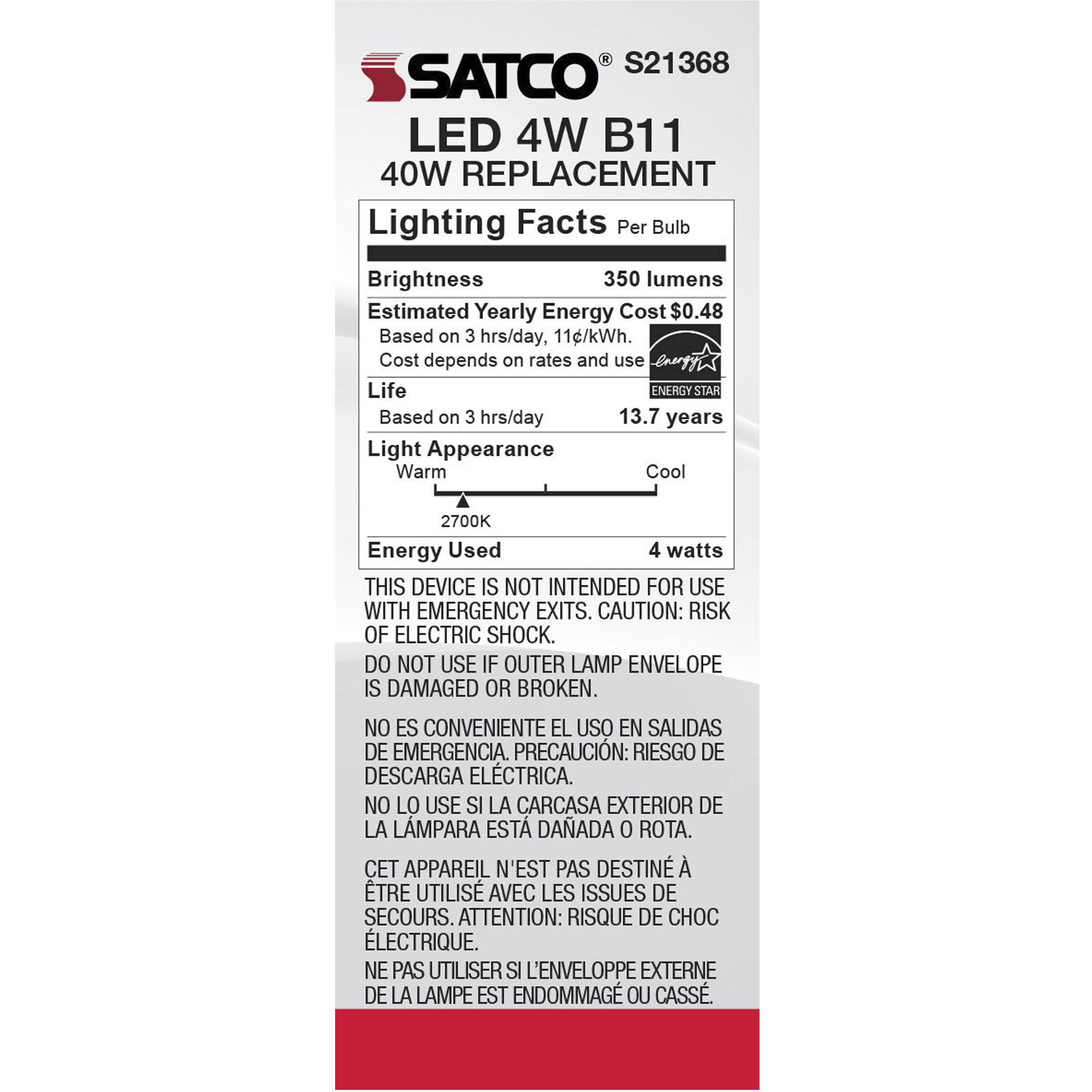 Lumos LED Medium Medium 4.00 watt 2700K LED Filament