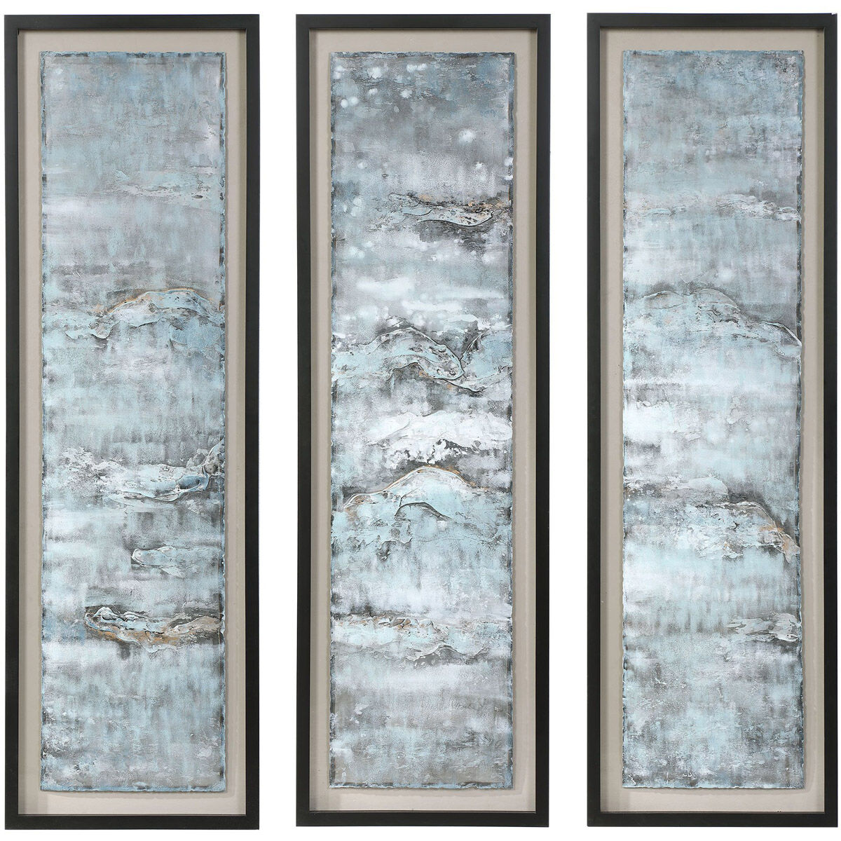 Ocean Swell 66 X 21 inch Painted Metal Art, Set of 3 