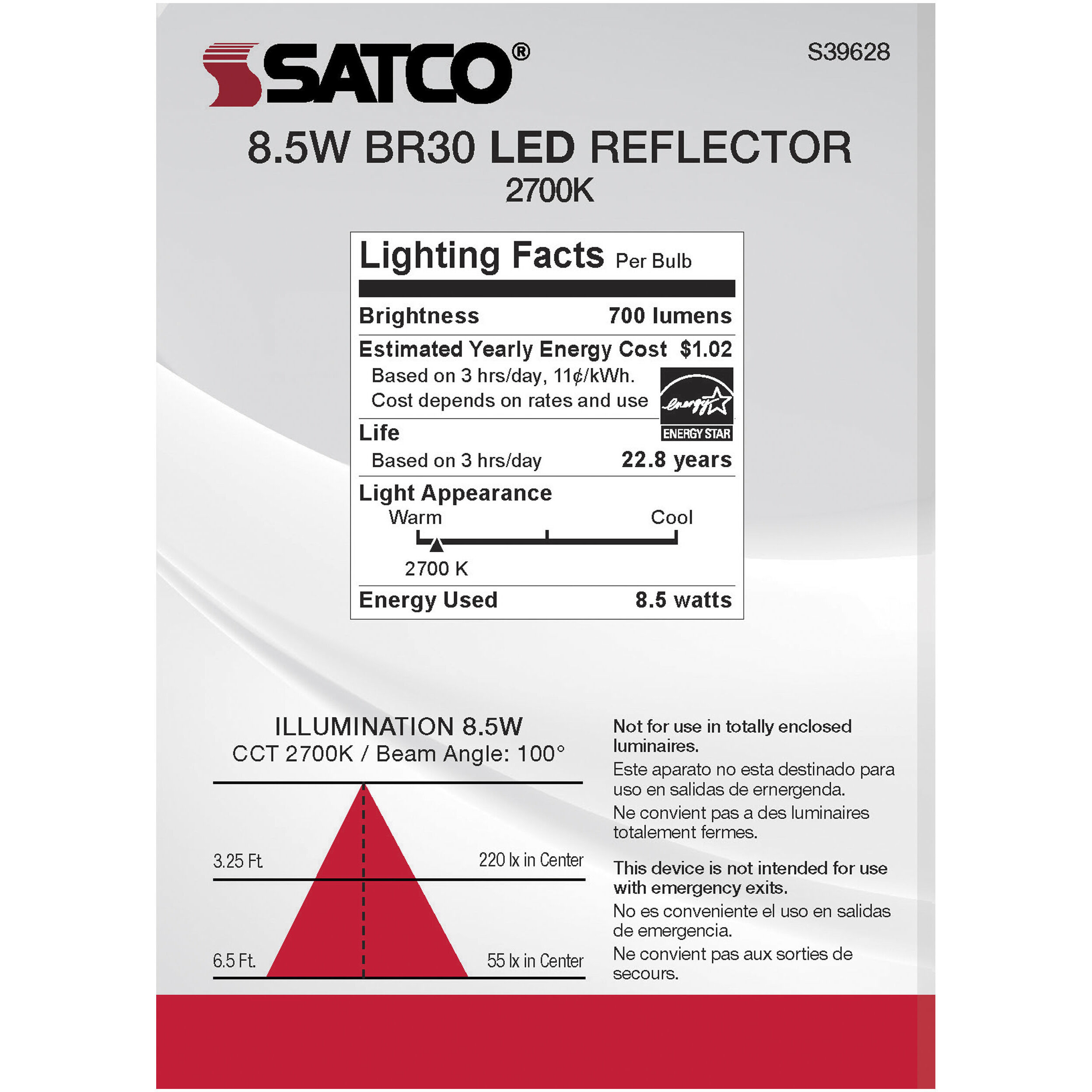 Lumos LED Medium 8.50 watt 2700K LED Bulb