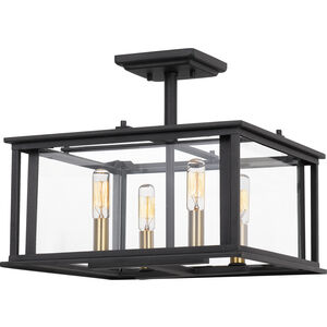 Citadel 4 Light 14 inch Earth Black Semi-Flush Mount Ceiling Light