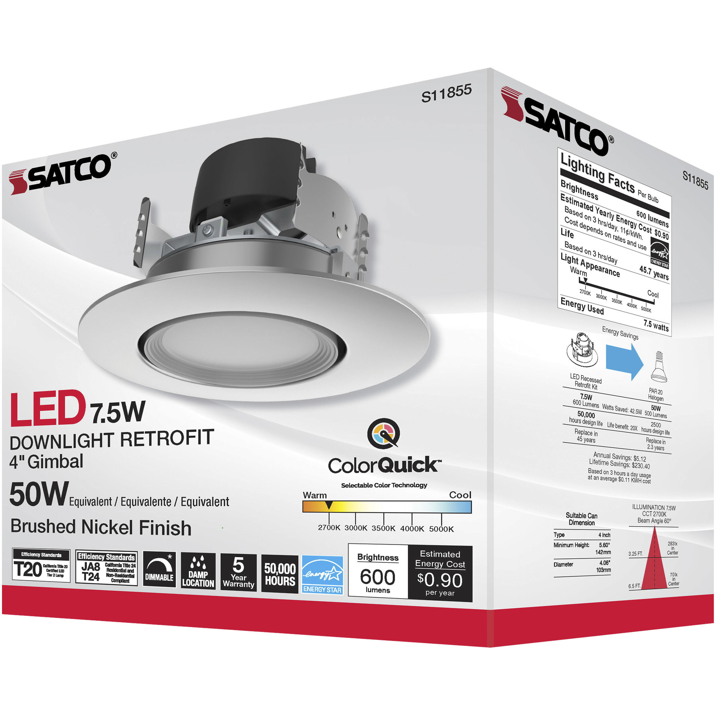 Edgewood Integrated Brushed Nickel Recessed, Retrofits