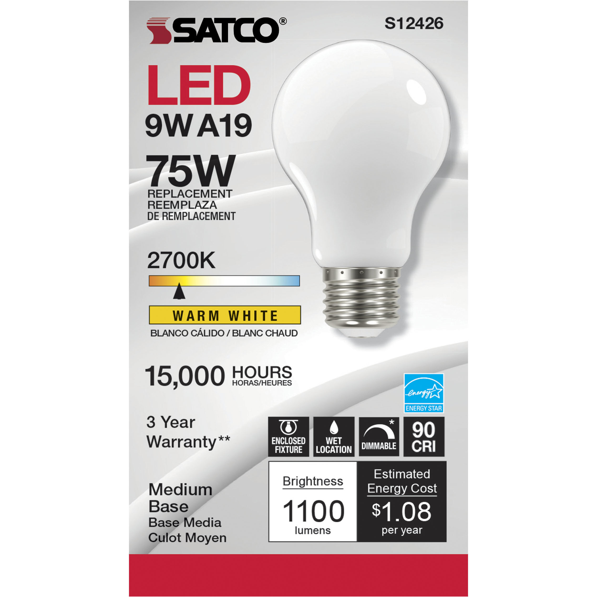 Lumos LED Medium 11.00 watt 120 2700K Light Bulb
