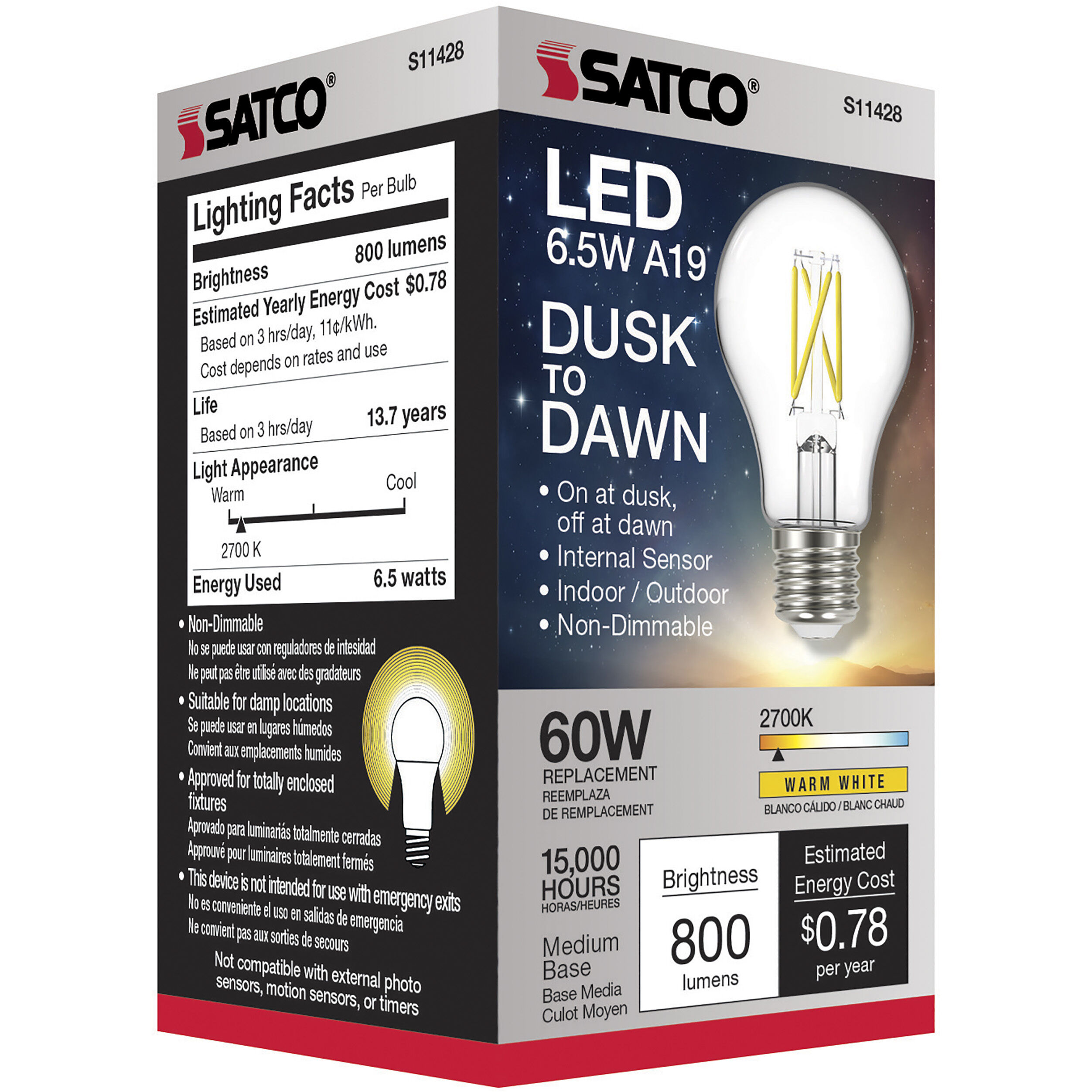 Lumos LED A19 6.50 watt 2700K Type A Bulb