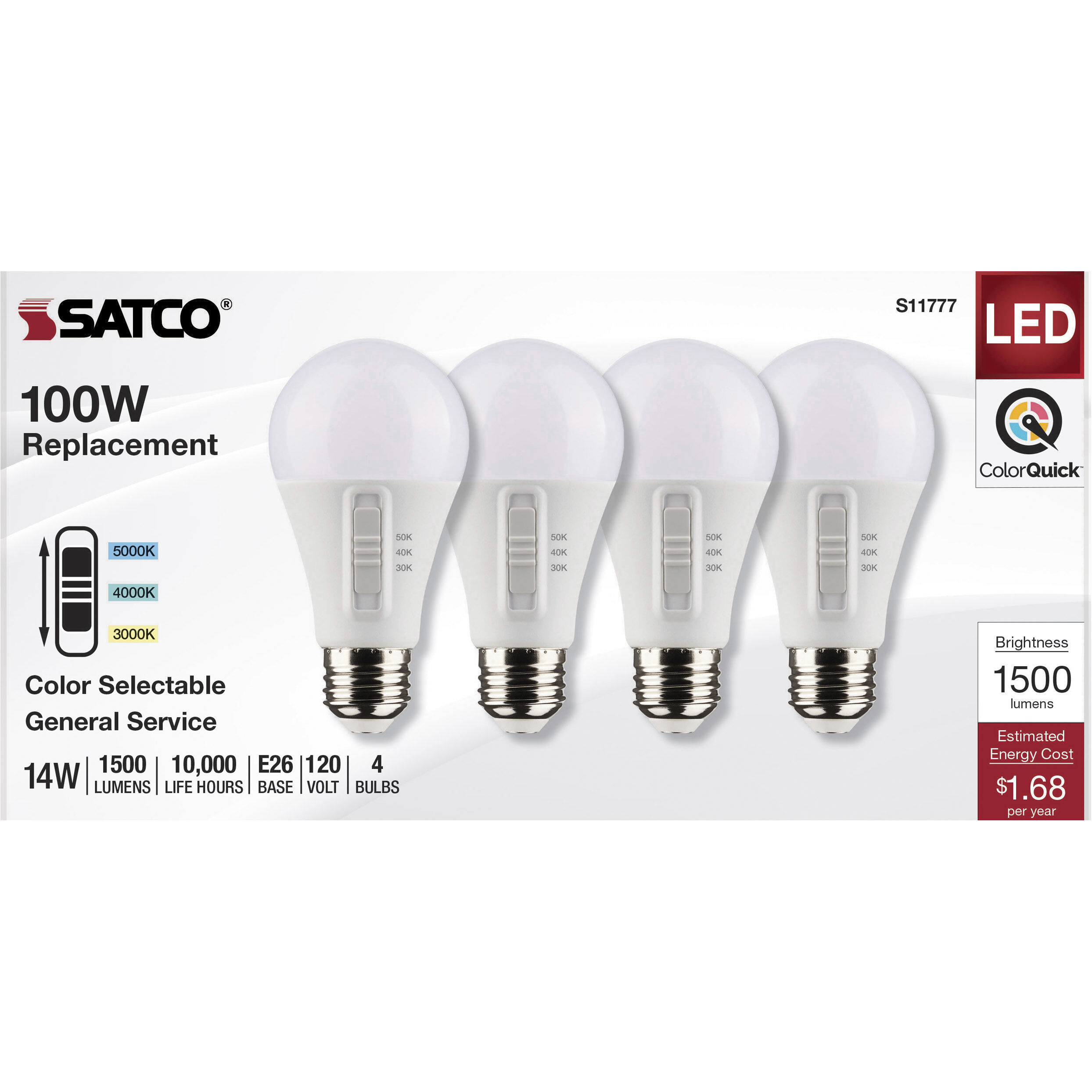 Lumos Medium 14.00 watt 3000K Light Bulb, Pack of 4