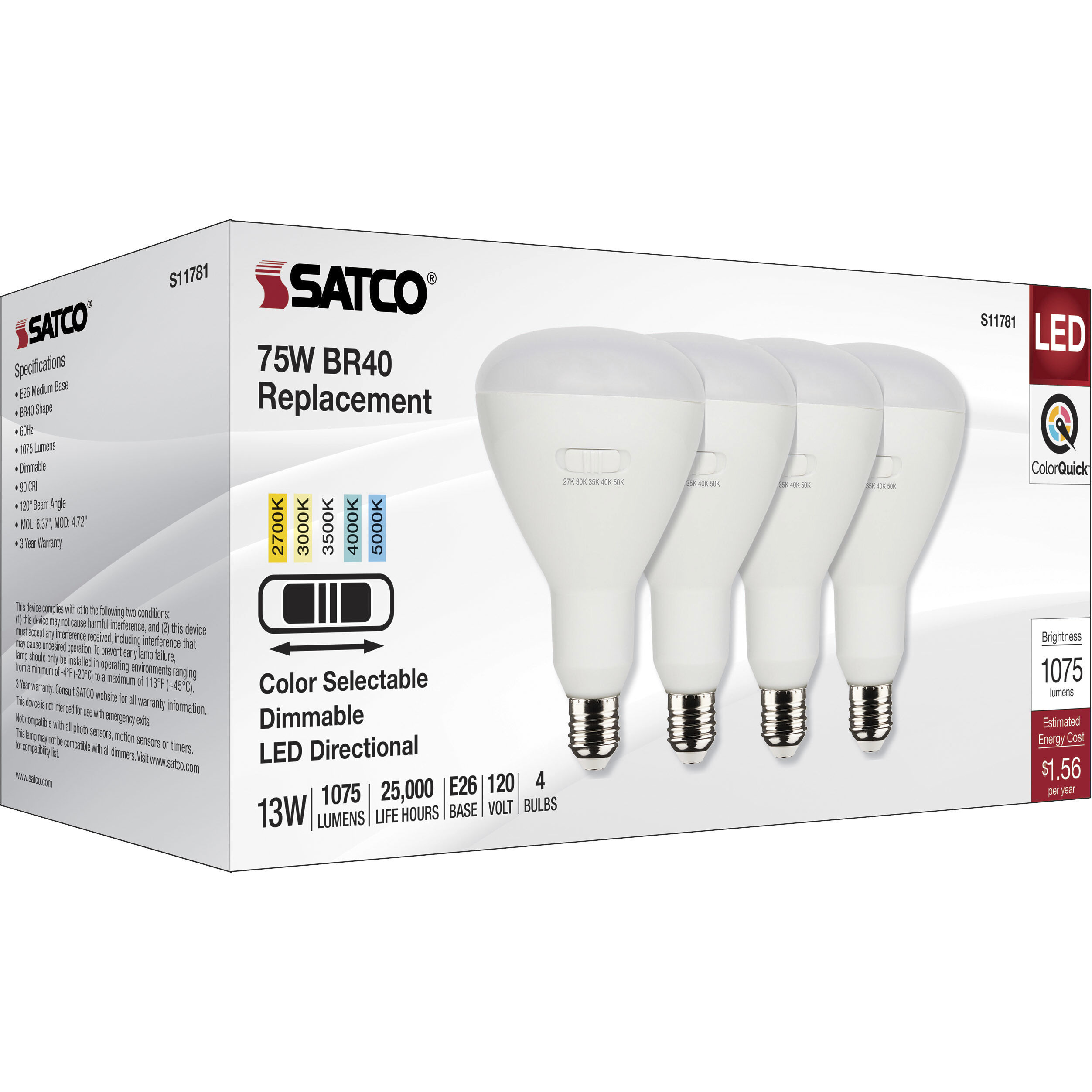 Lumos Medium 13.00 watt 2700K Light Bulb, Pack of 4