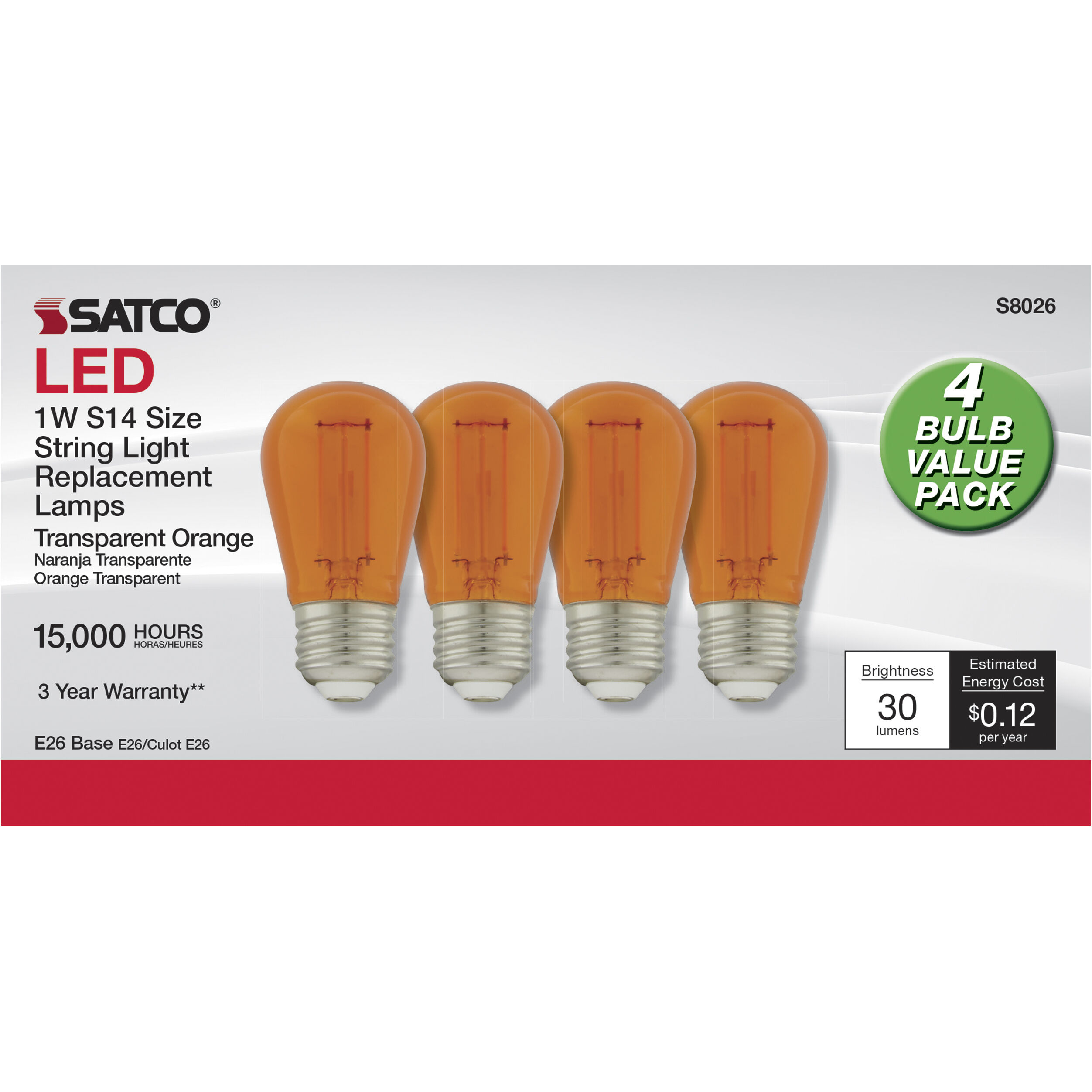 Lumos LED LED Filament Medium 1.00 watt Light Bulbs