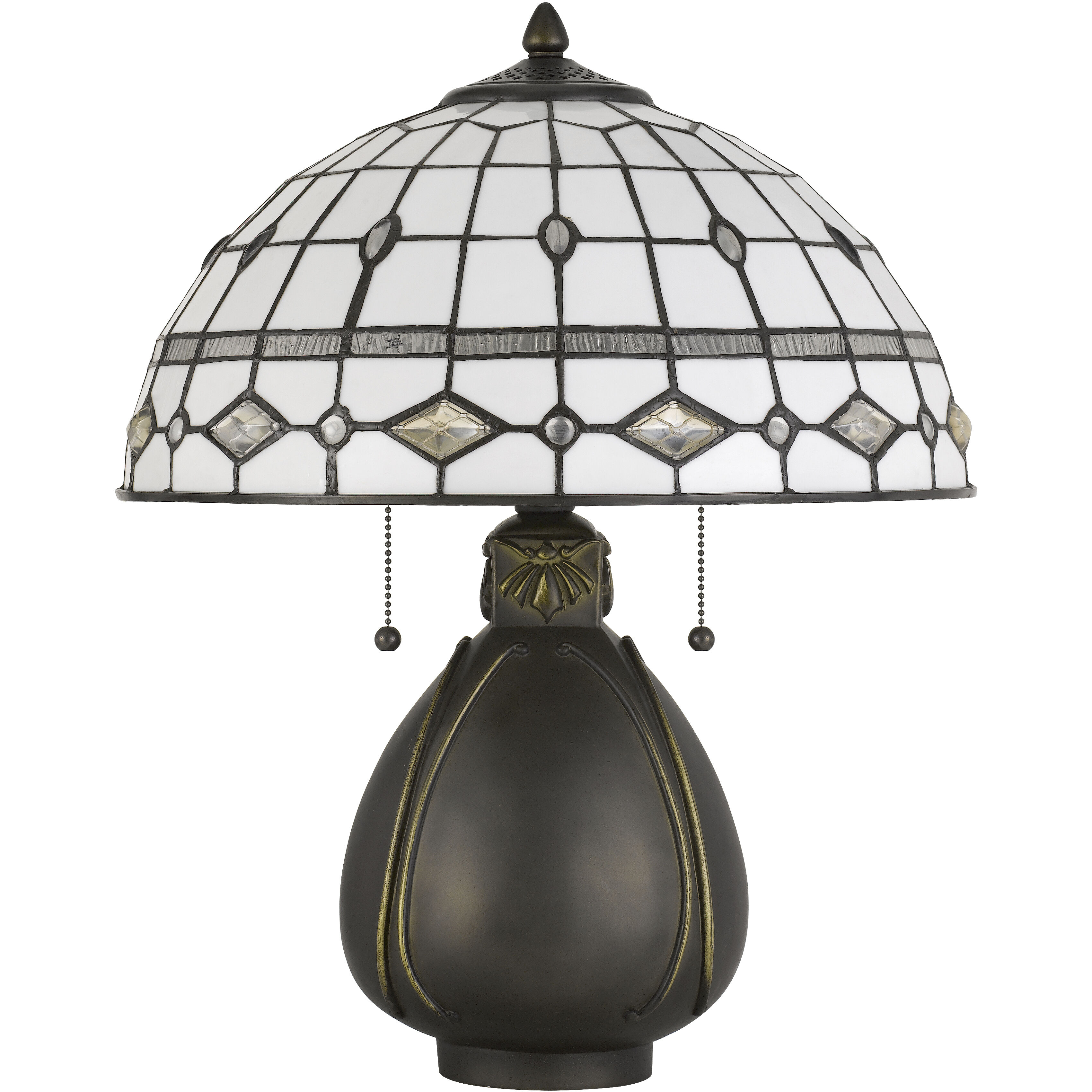 Tiffany 20 inch 60 watt Dark Bronze Table Lamp Portable Light