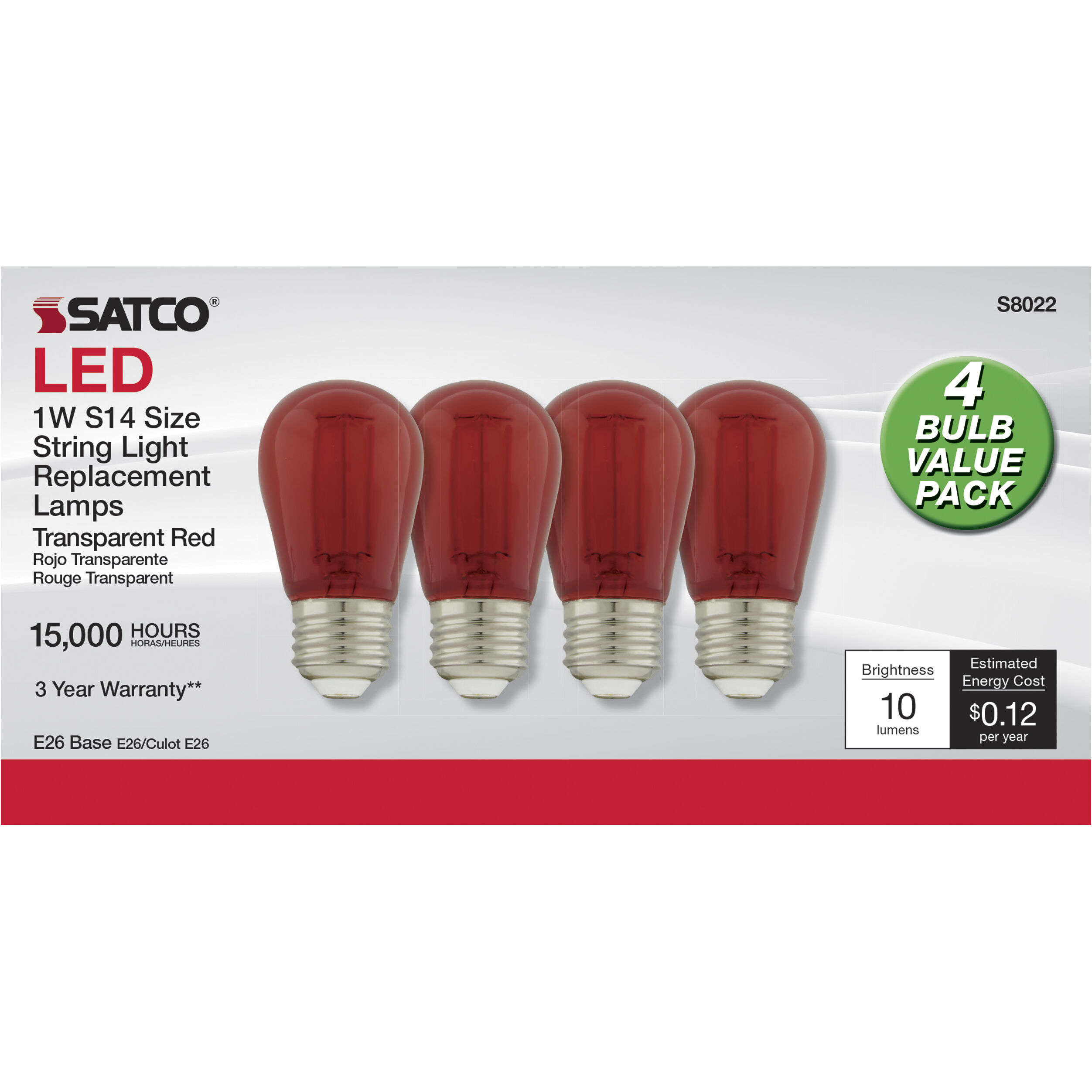 Lumos LED LED Filament Medium 1.00 watt Light Bulbs