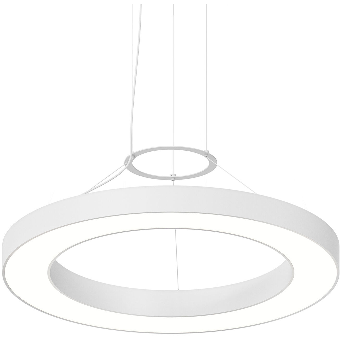 Pi 1 Light 30 inch Satin White Pendant Ceiling Light in 3000K