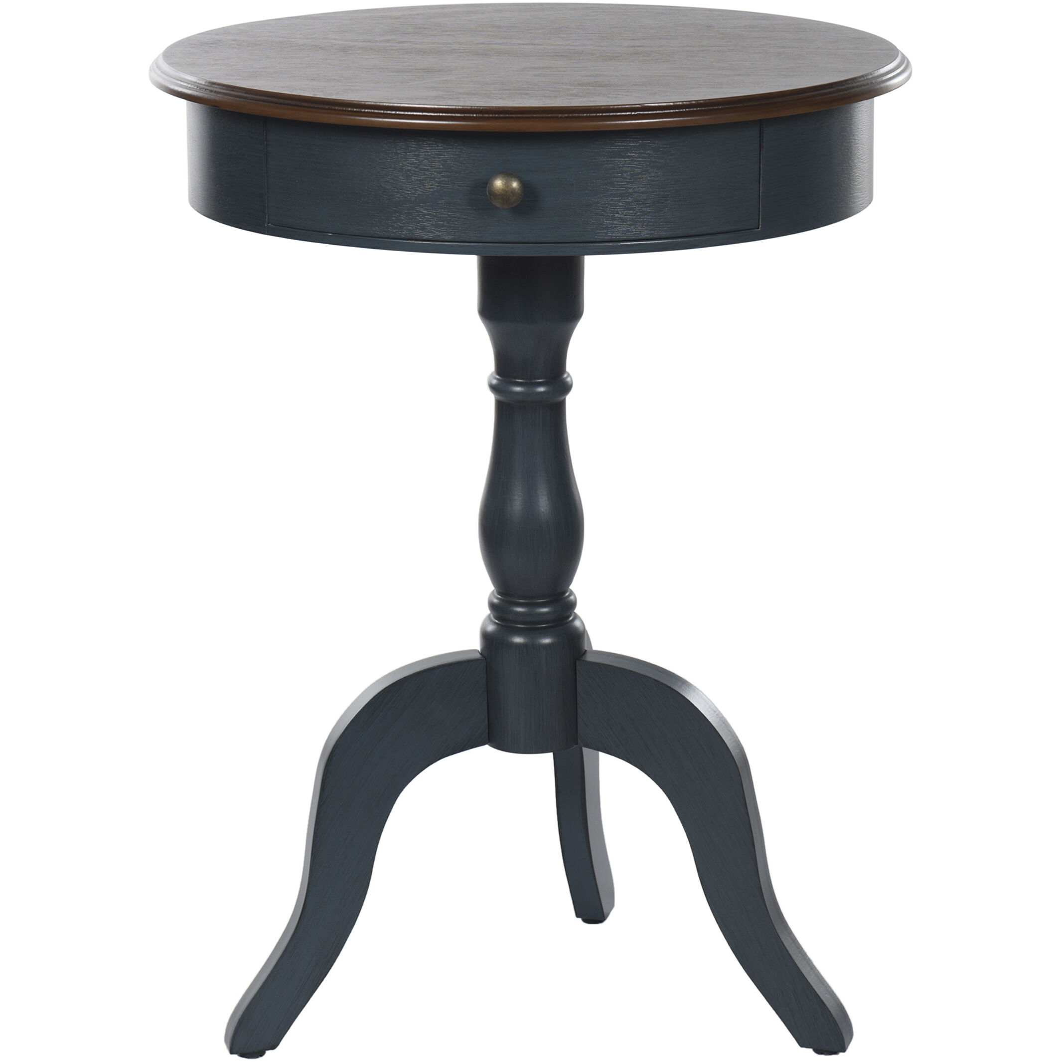Savannah 29.5 X 21.5 inch Midnight Blue and Brown Pedestal Side Table