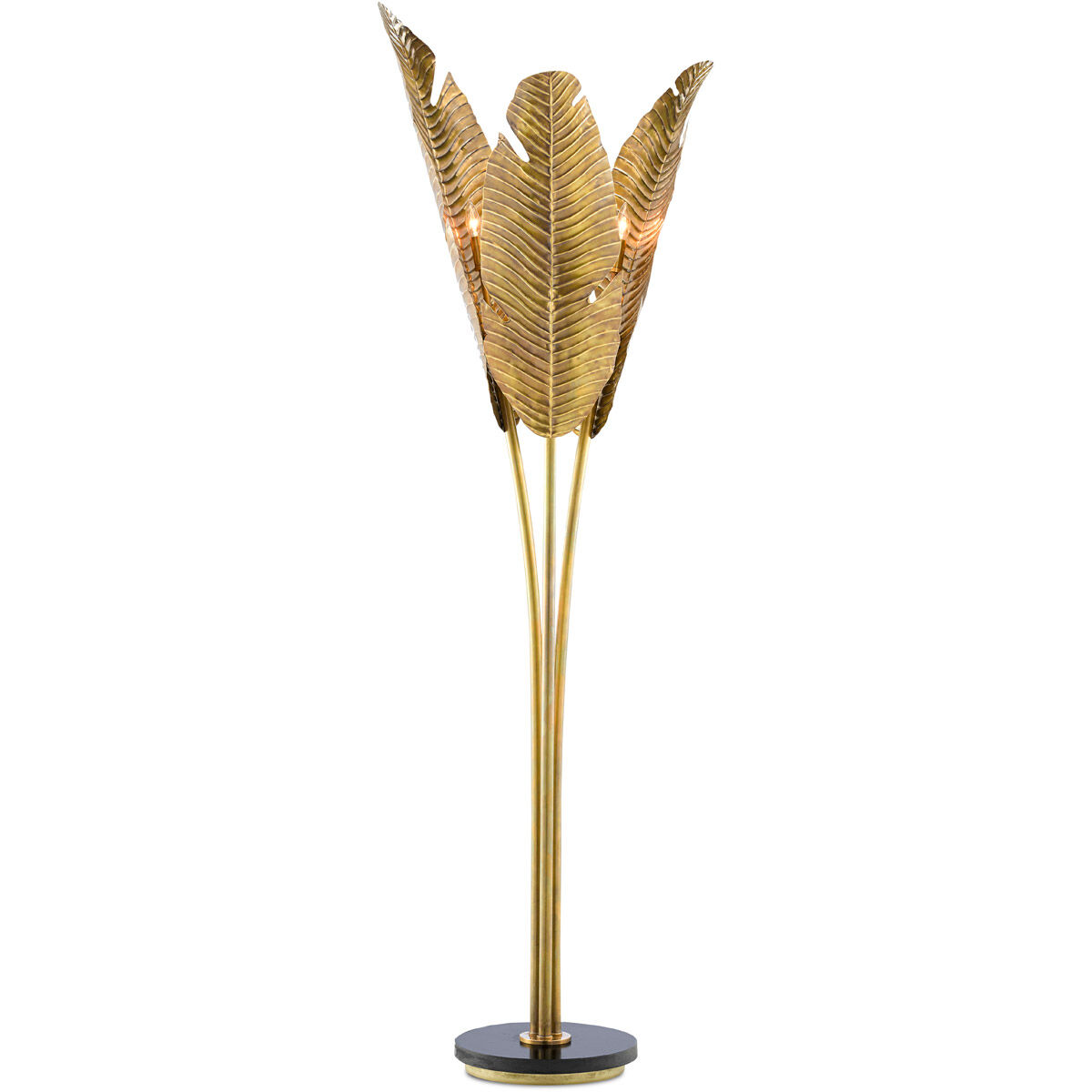 Tropical 83.5 inch 40 watt Vintage Brass/Black Floor Lamp Portable Light