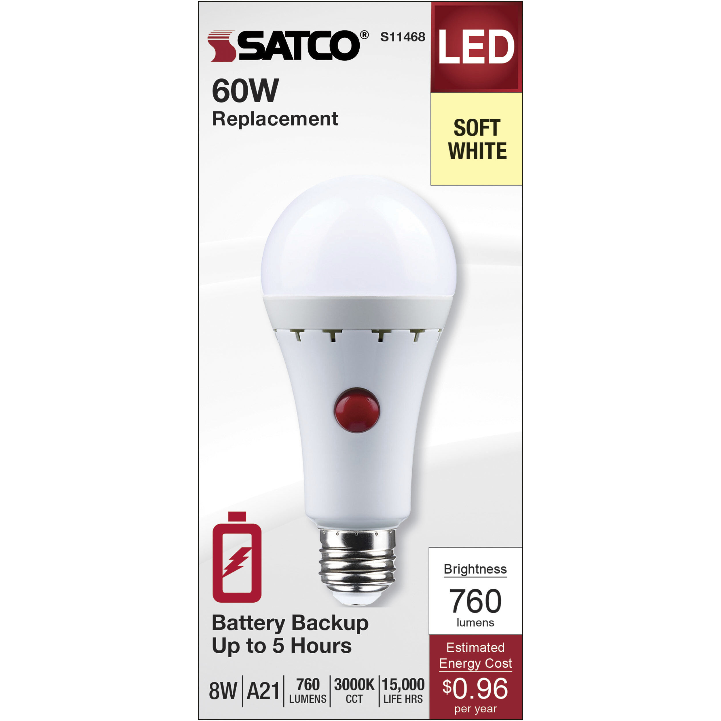 Lumos Medium 8.00 watt 3000K Light Bulb