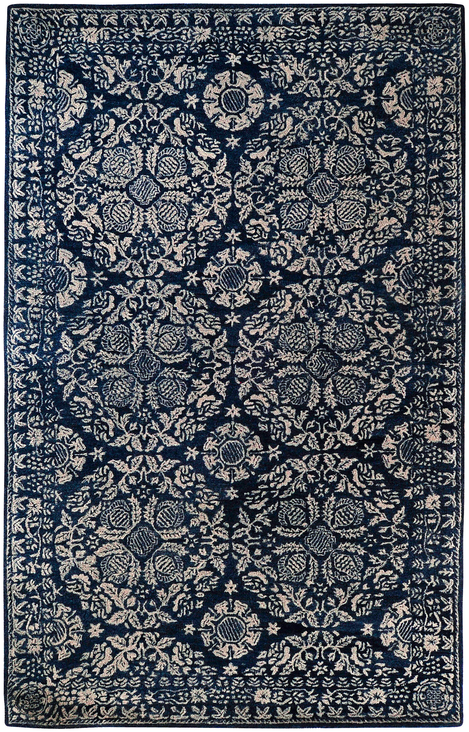 Hendrick 96 X 60 inch Dark Blue Rug, Rectangle