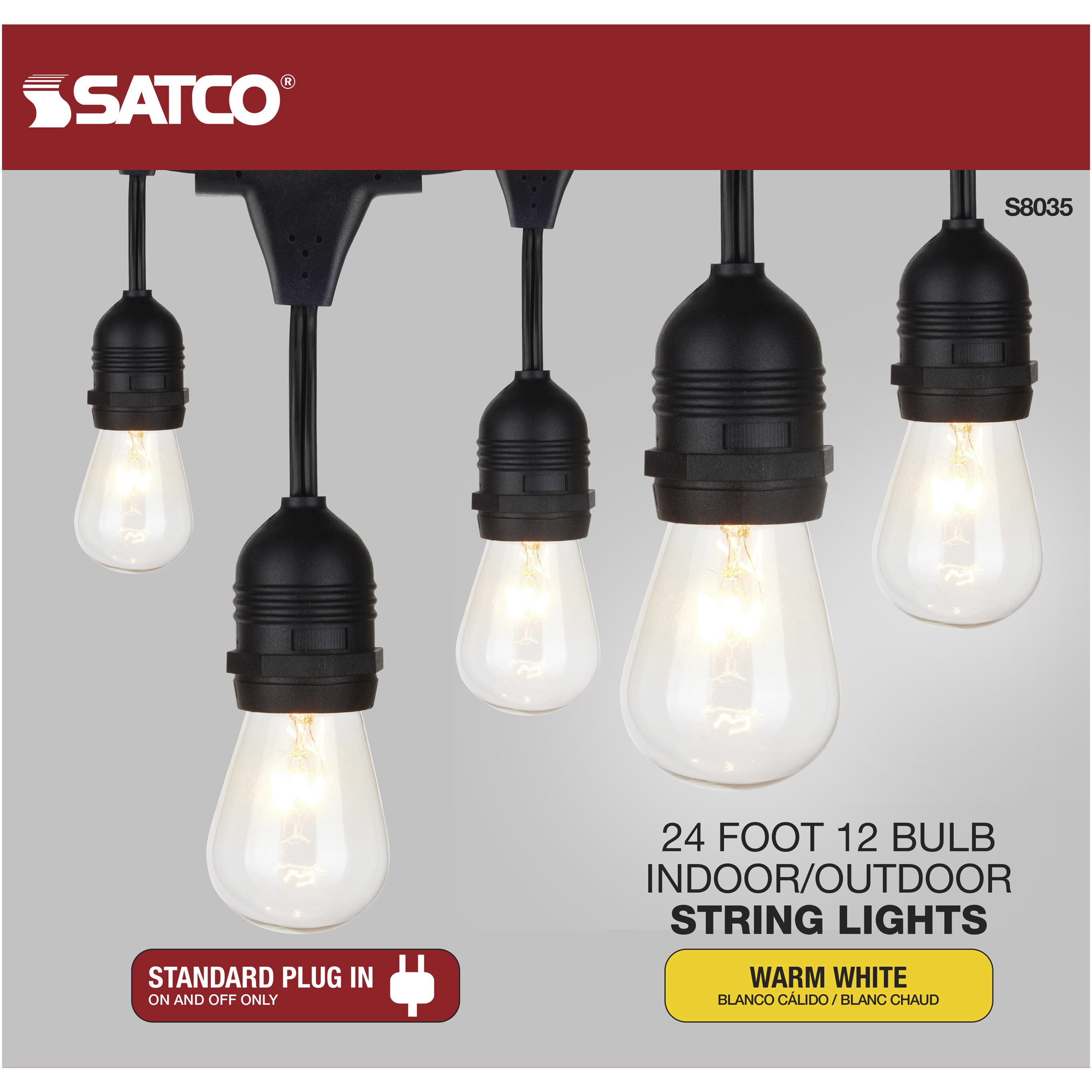 Lumos 12 Light 24 foot Black String Lights