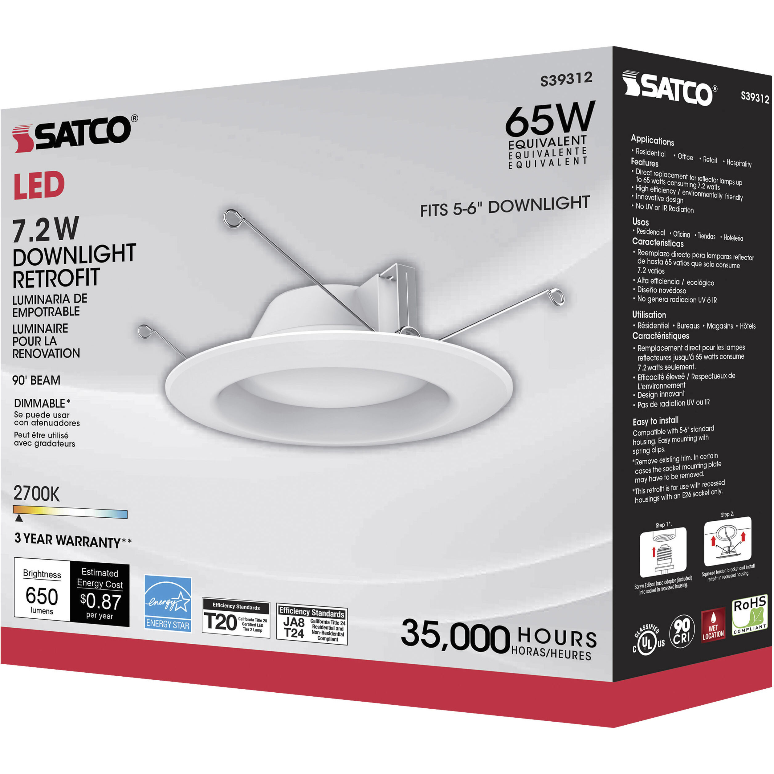 Edgewood Medium White Recessed