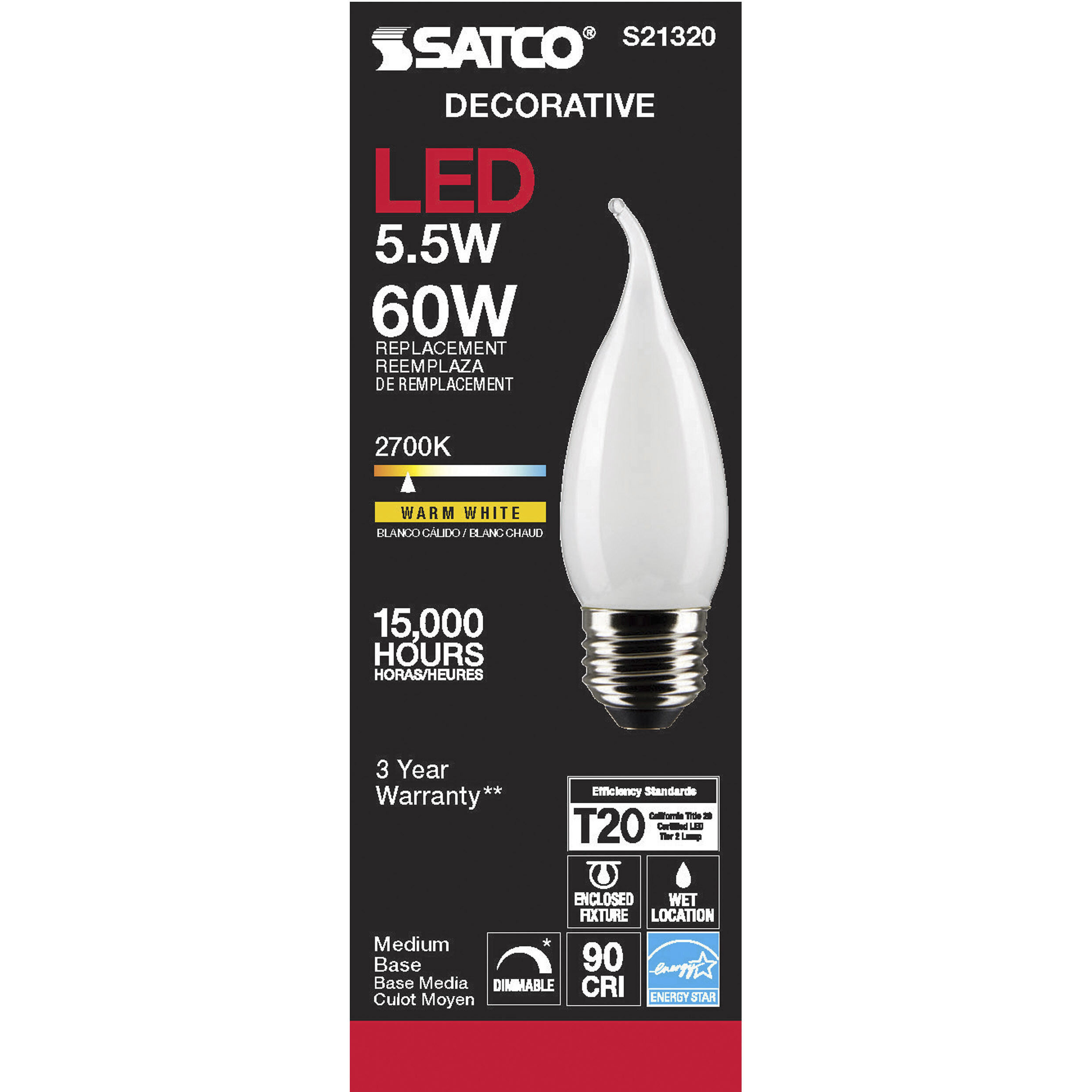 Lumos LED Medium Medium 5.50 watt 2700K LED Filament