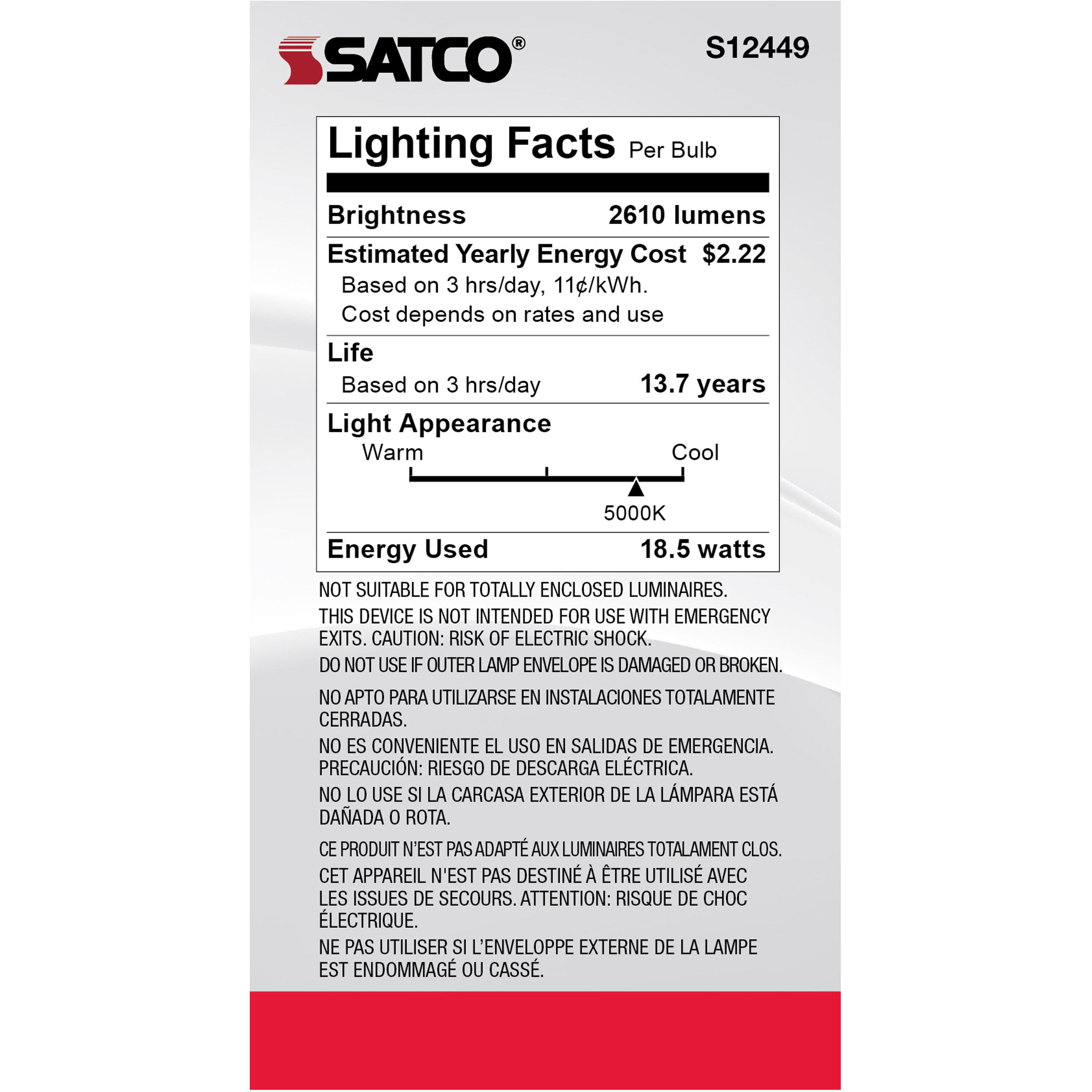 Lumos LED Medium Type A21 18.50 watt 5000K Light Bulb