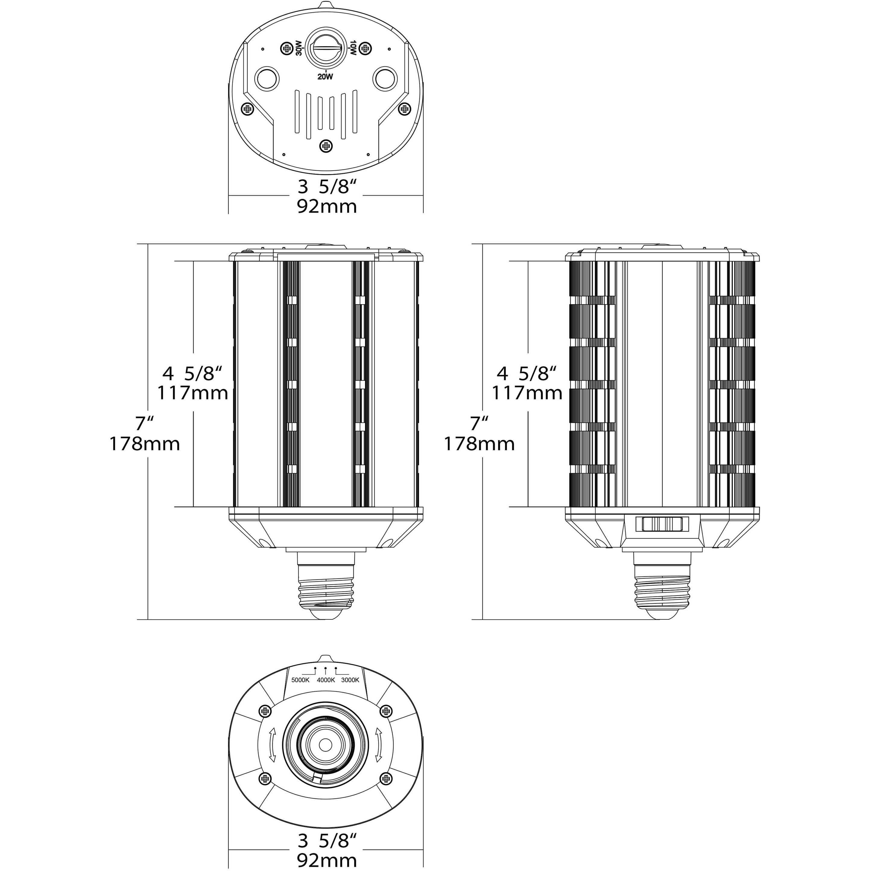 Hi-Pro LED Medium 10.00 watt 3000K HID Replacements