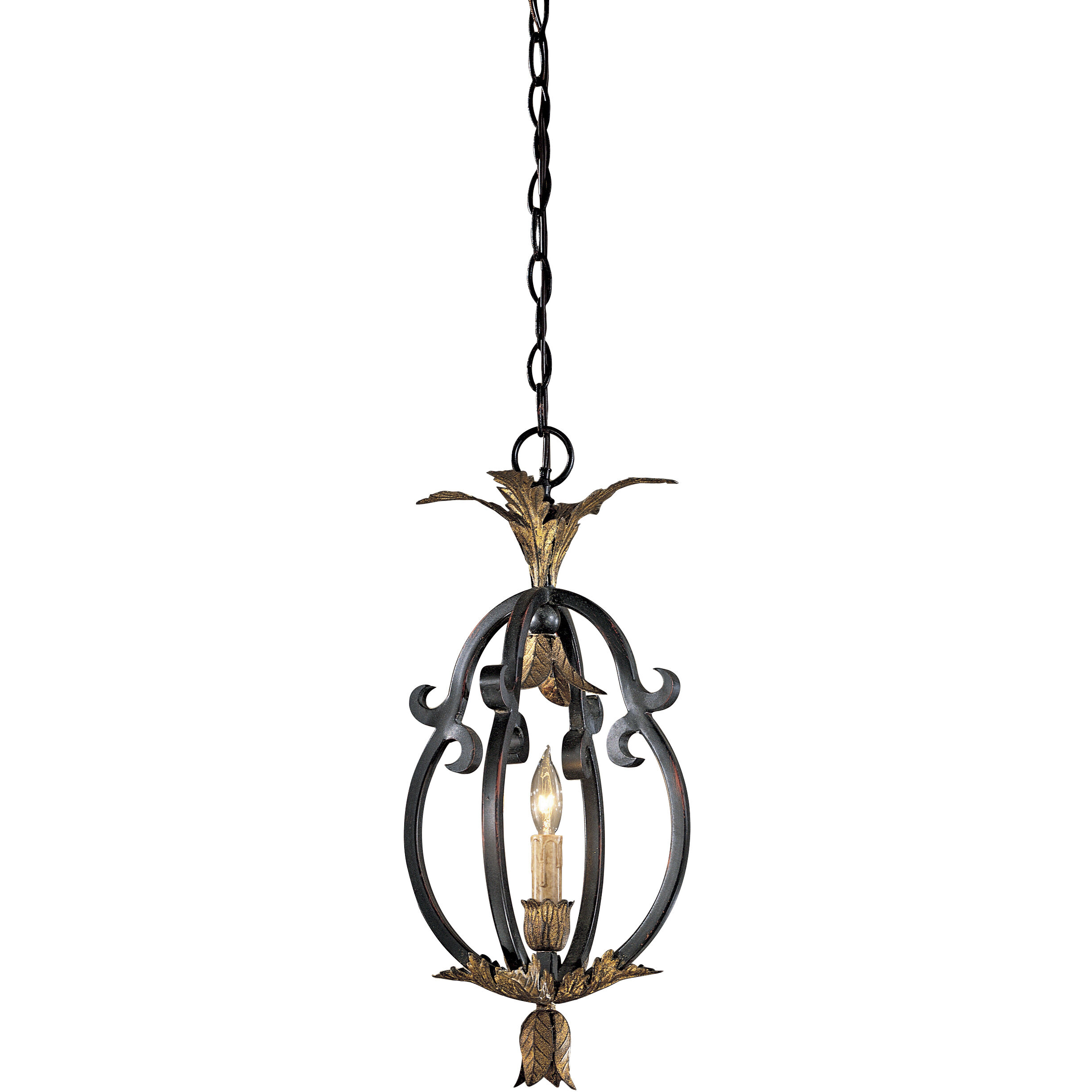 Montparnasse 1 Light 9 inch French Coal with Gold Leaf Mini Pendant Ceiling Light