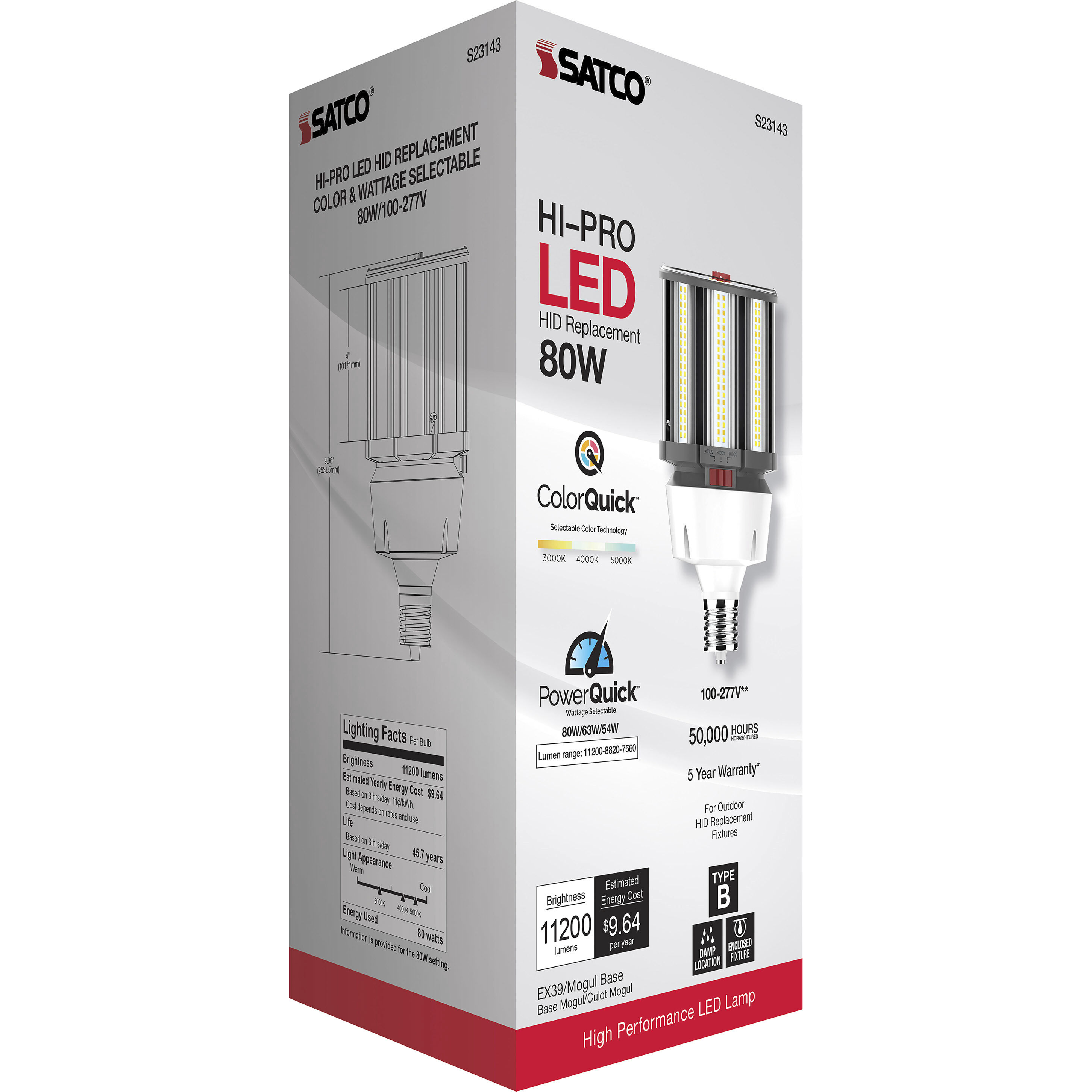 Hi-Pro LED LED 80.00 watt 3000K HID Replacements