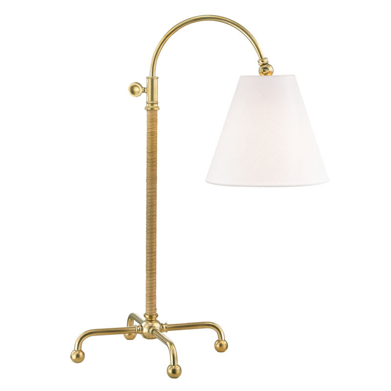 Curves No.1 30.5 inch 75 watt Aged Brass Table Lamp Portable Light